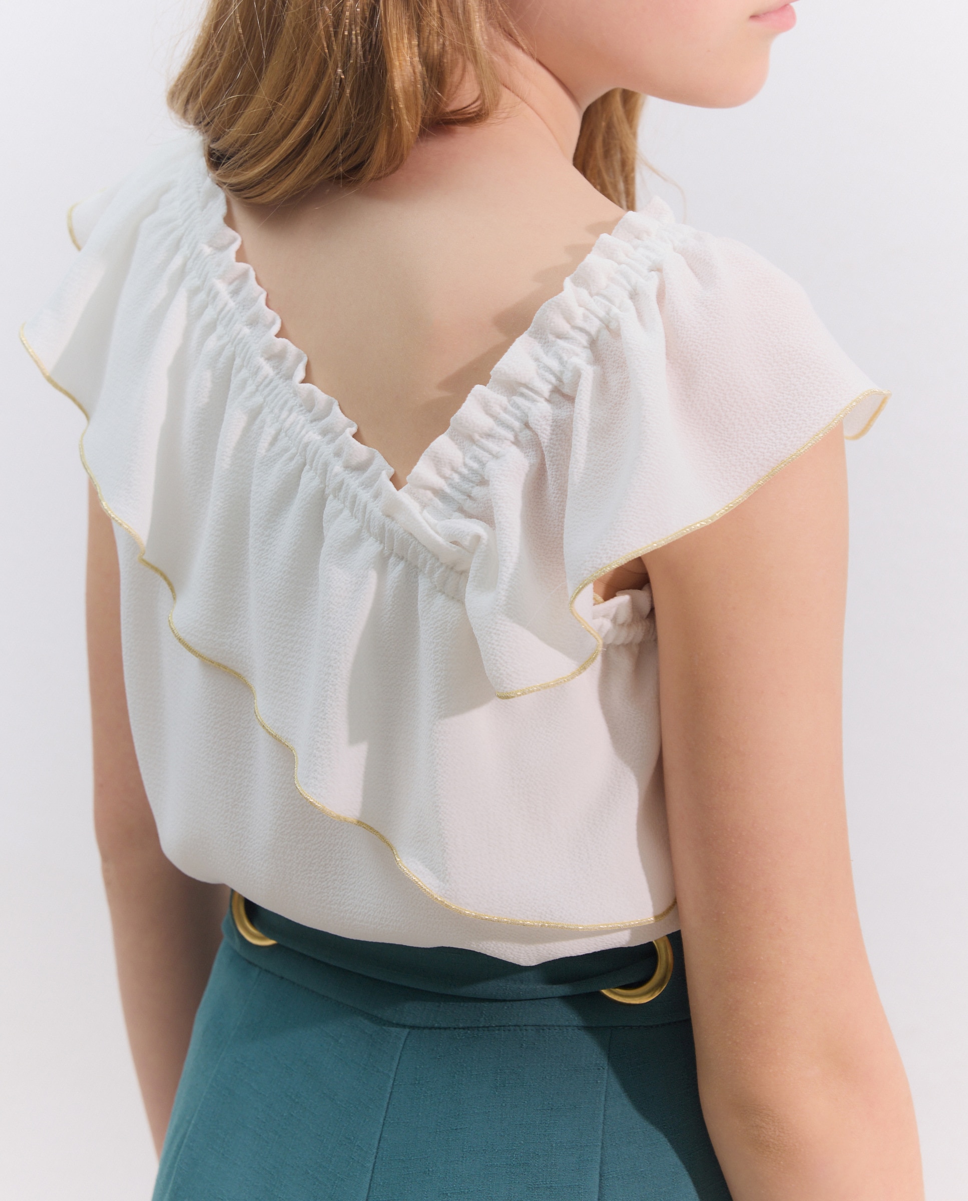 Blusa Assimétrica de Crepe Coconut El Corte Inglés Branco-marfim-3