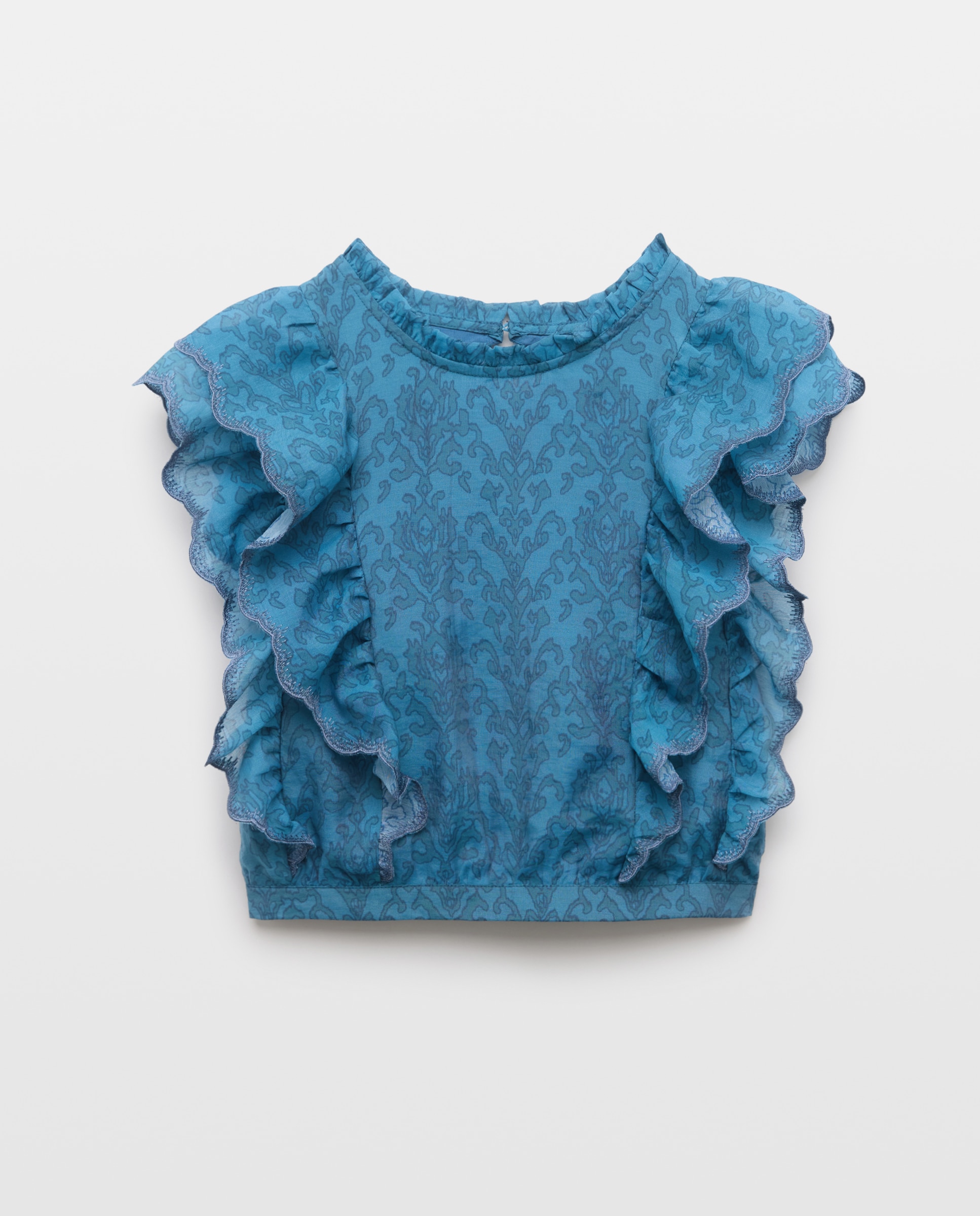 Blusa de Tencel com Folho e All Over Print de Tapeçaria Coconut El Corte Inglés Azul-marinho-4