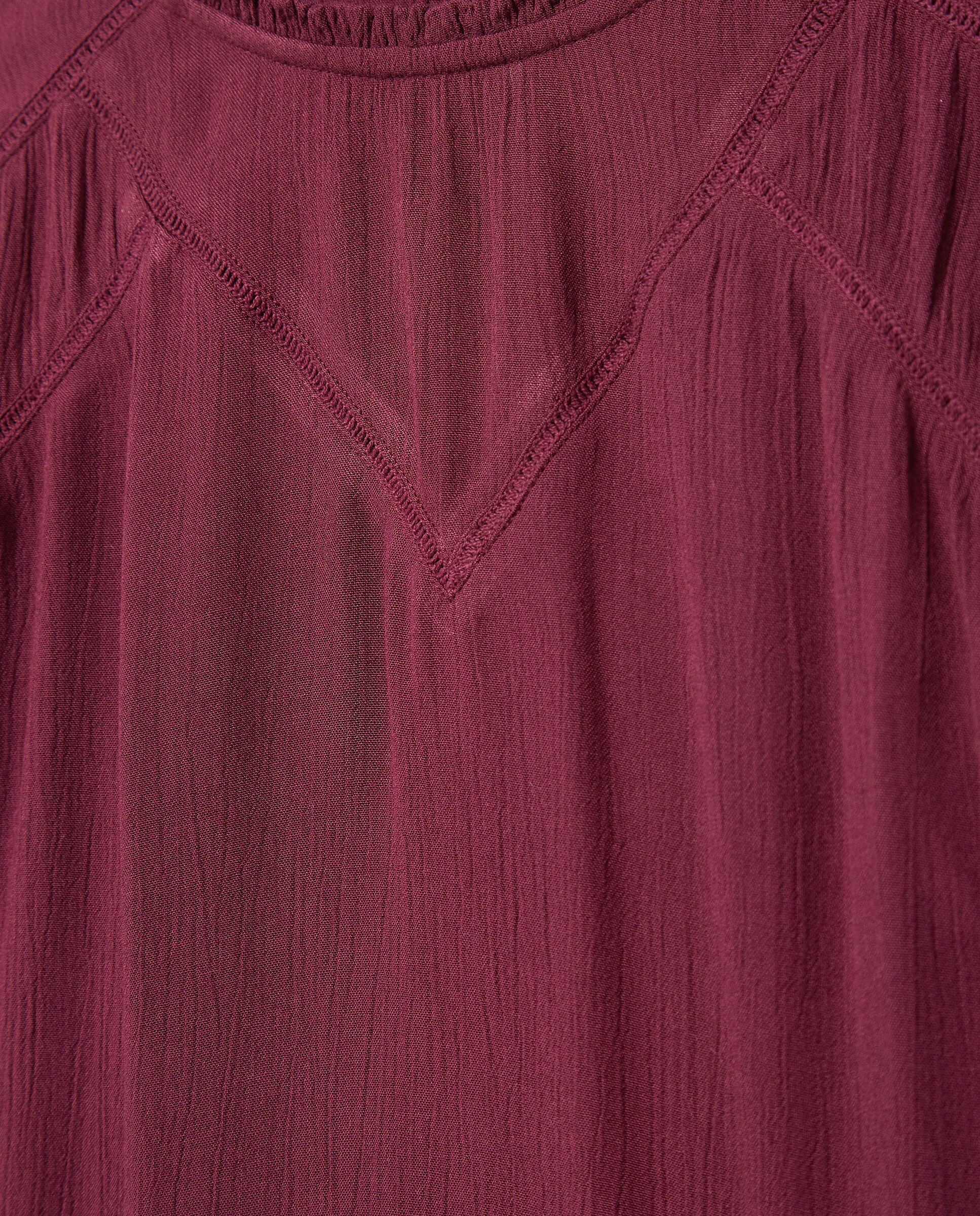 Blusa de Viscose com Manga Comprida e Folhos Ameixa-6