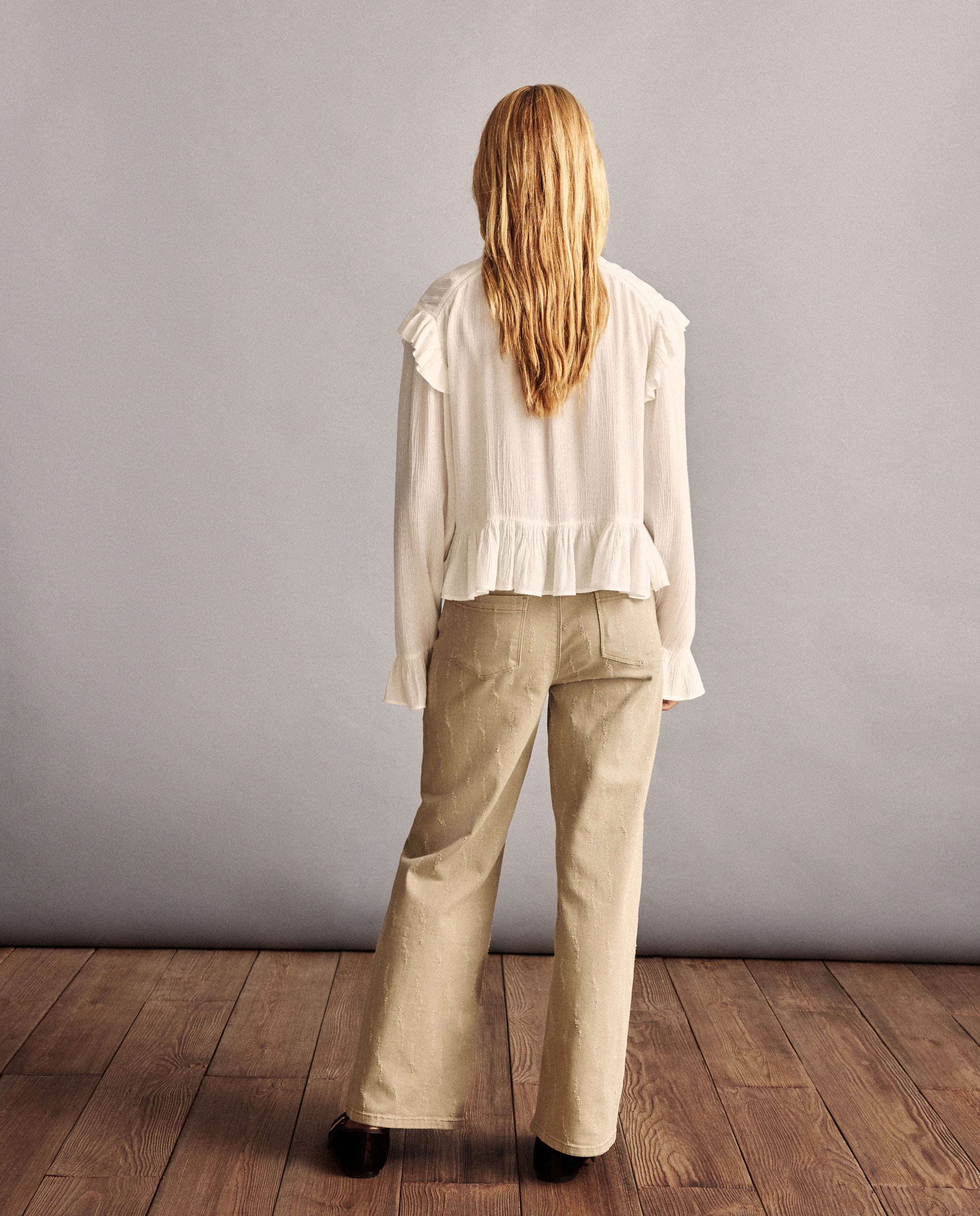 Blusa manga larda viscosa y volantes de niña - Coconut El Corte Inglés - Blanco roto Blanco roto-4