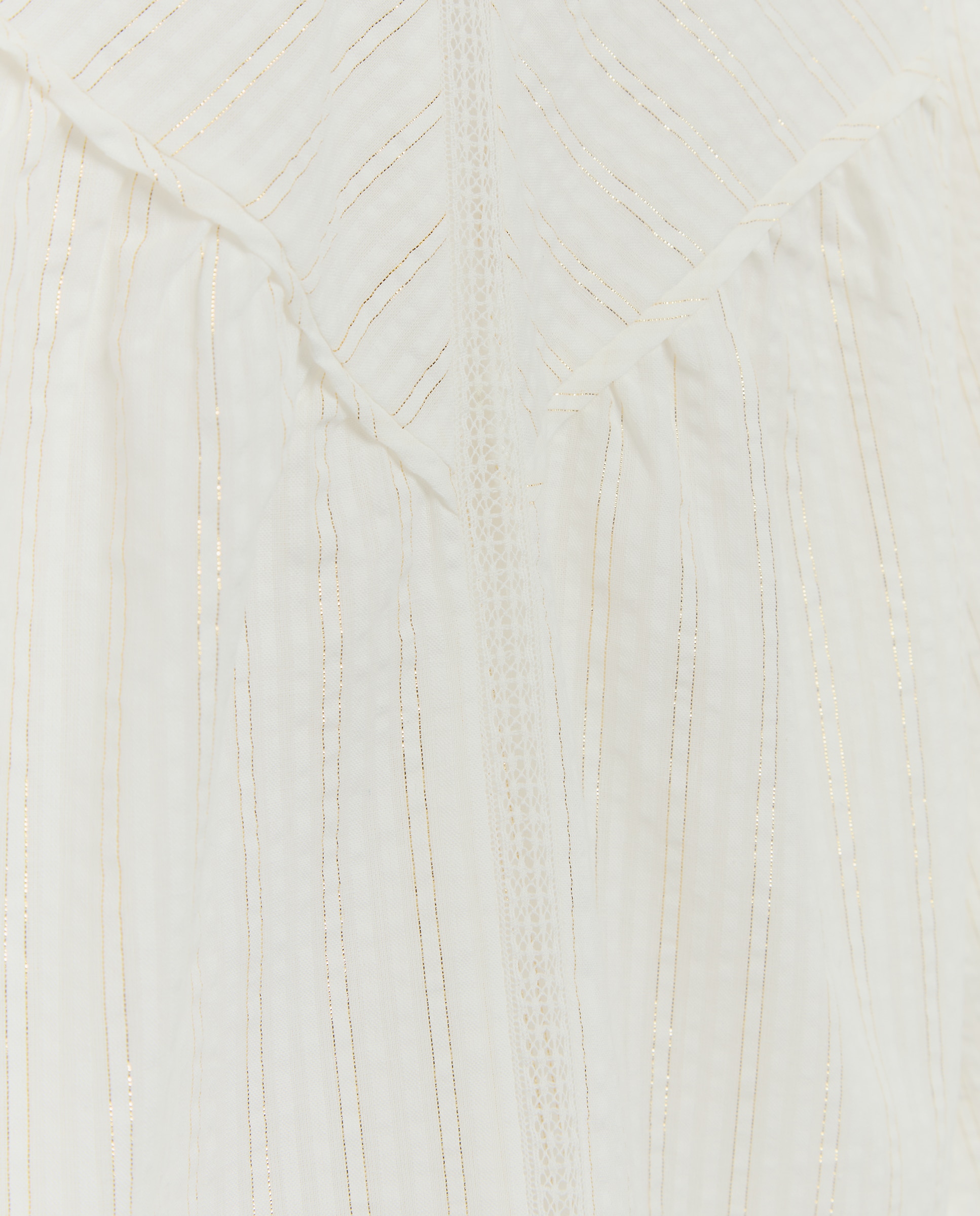Blusa 3/4 de Fio Metalizado Romântica com Renda Coconut El Corte Inglés Branco-marfim-6