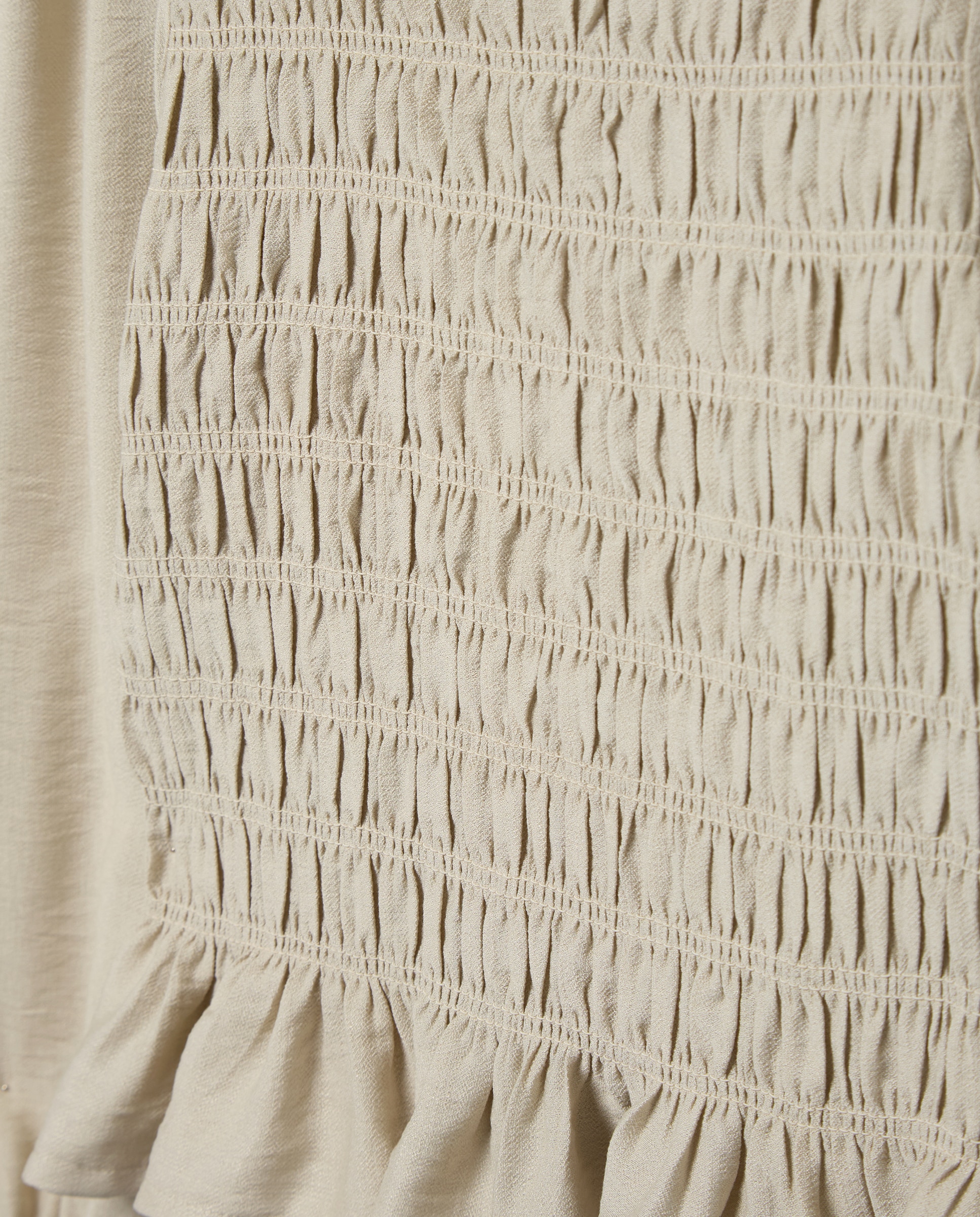 Blusa de Manga Comprida com Elásticos e Viscose Coconut El Corte Inglés Bege-5