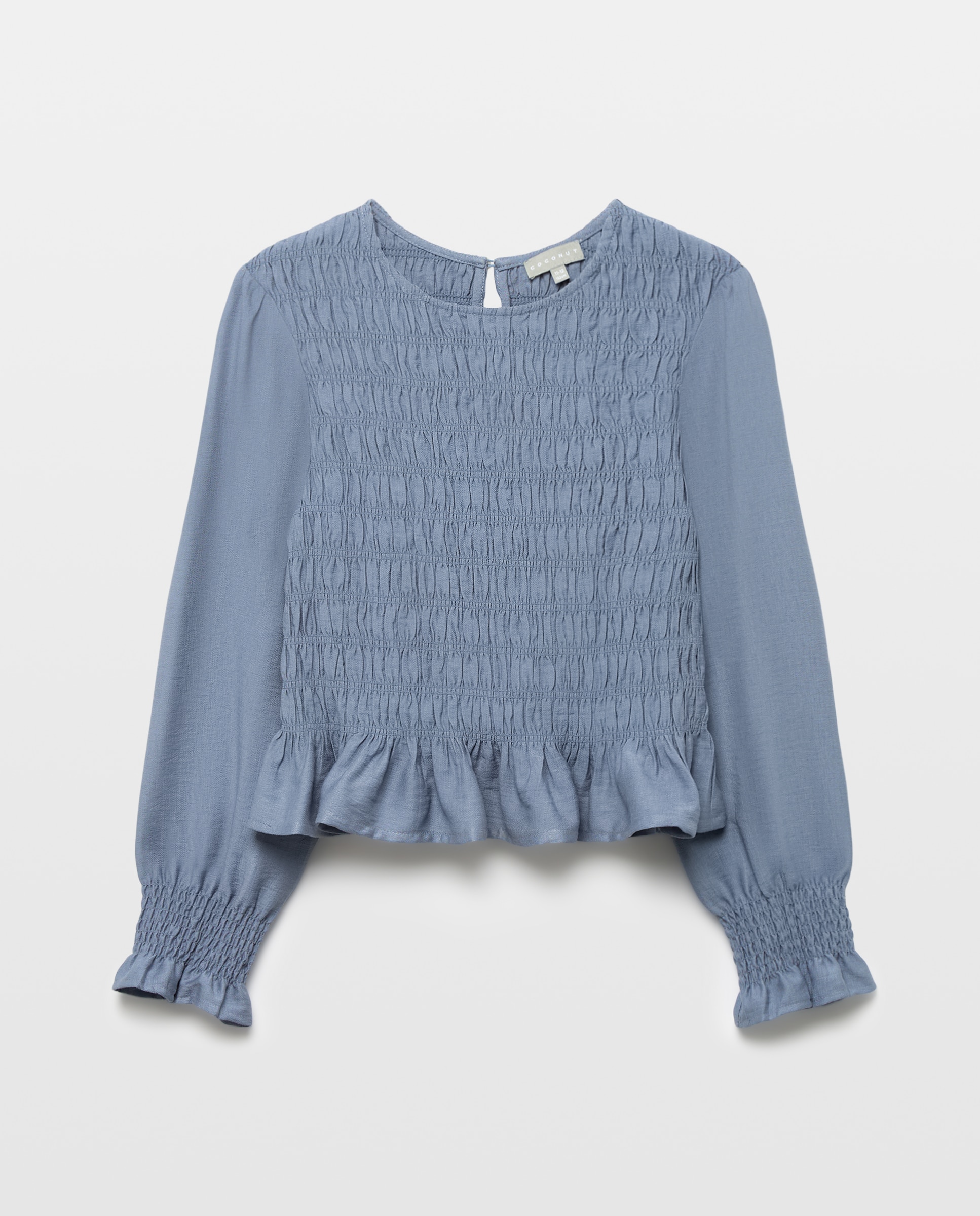 Blusa manga larga con gomas y viscosa de niña - Coconut El Corte Inglés - 410 Azul claro 410 Azul claro-4