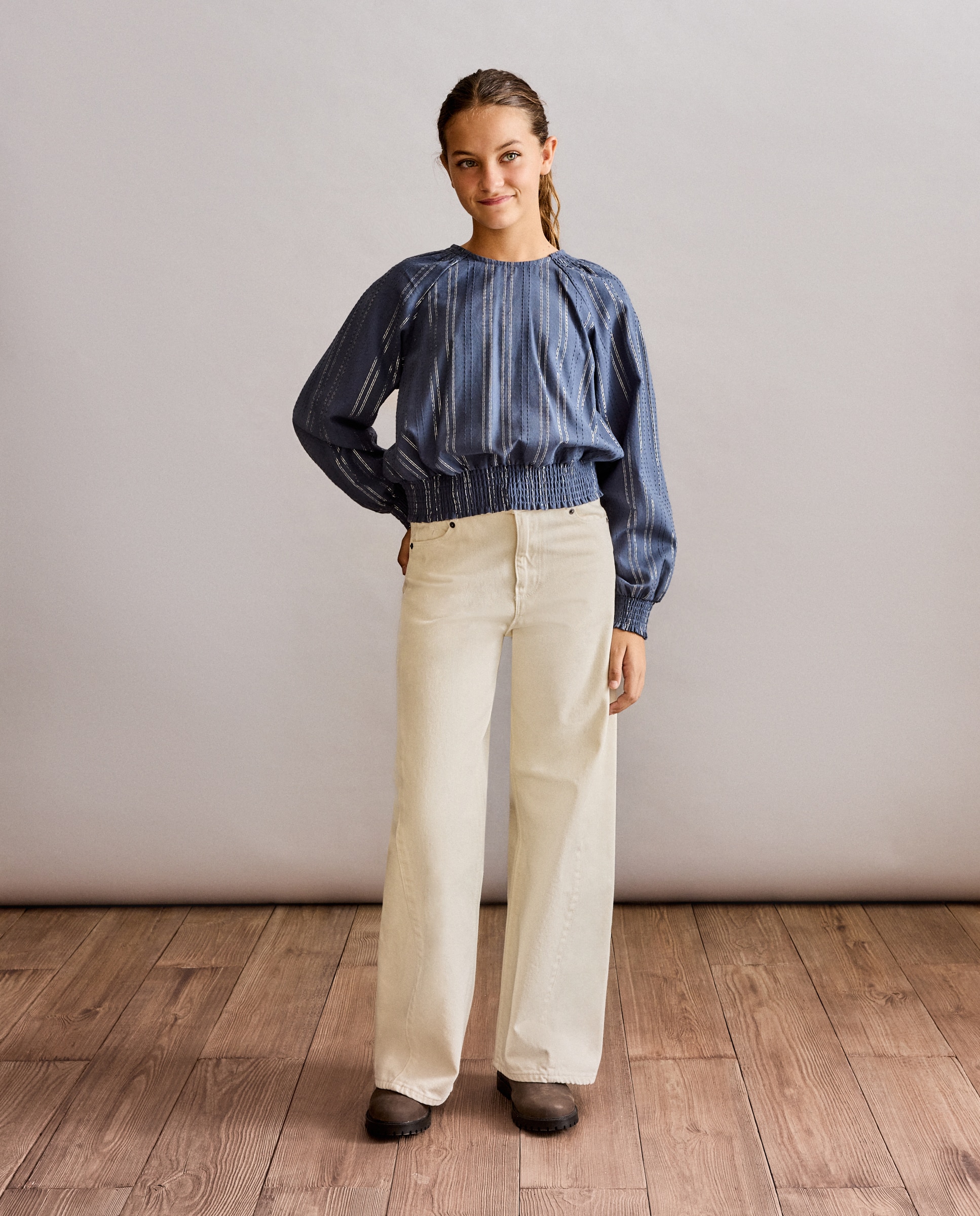 Blusa manga larga lurex de niña - Coconut El Corte Inglés - Añil Añil-2