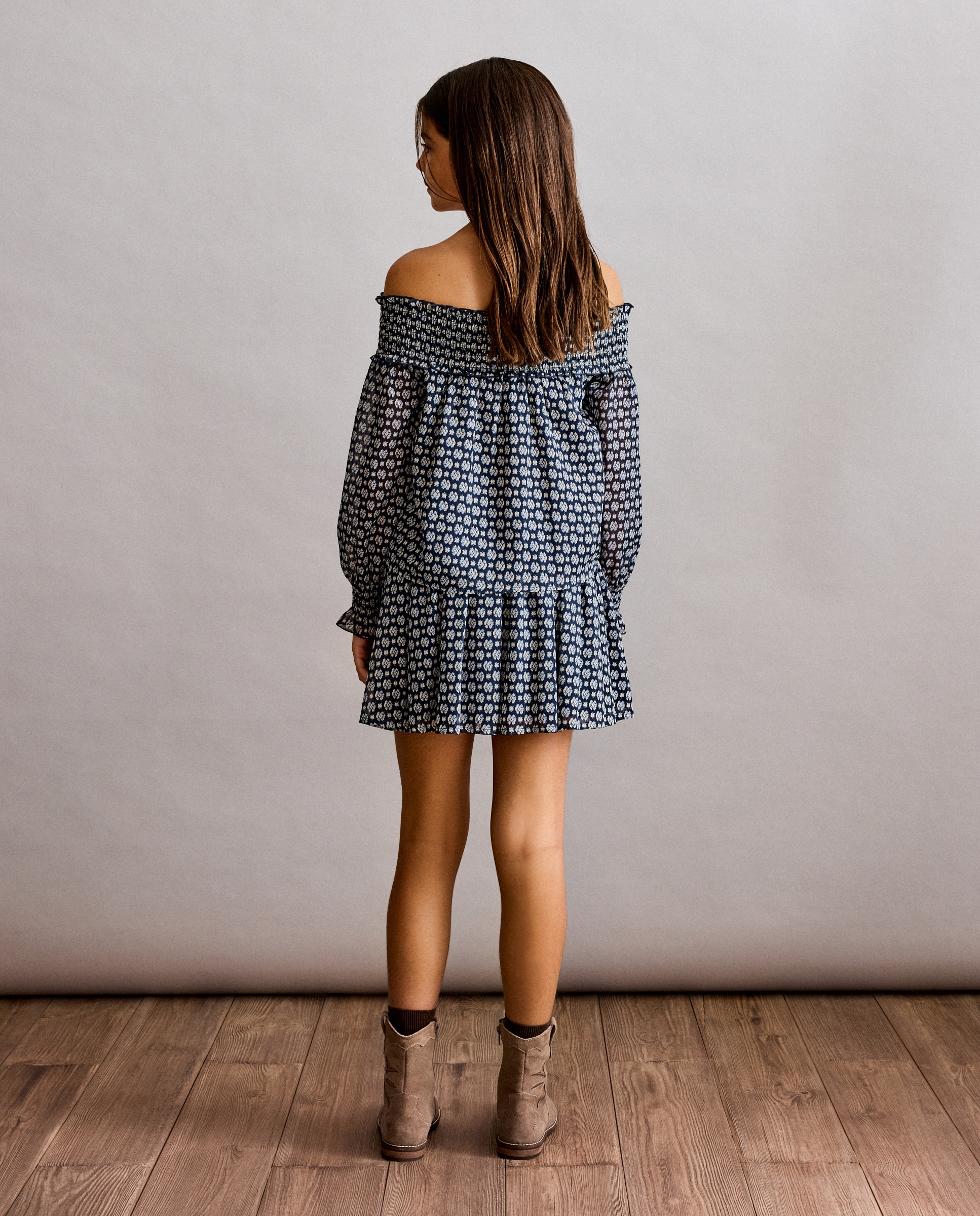Blusa manga larga palabla de honor con estampado plata de niña - Coconut El Corte Inglés - Azul Azul-3