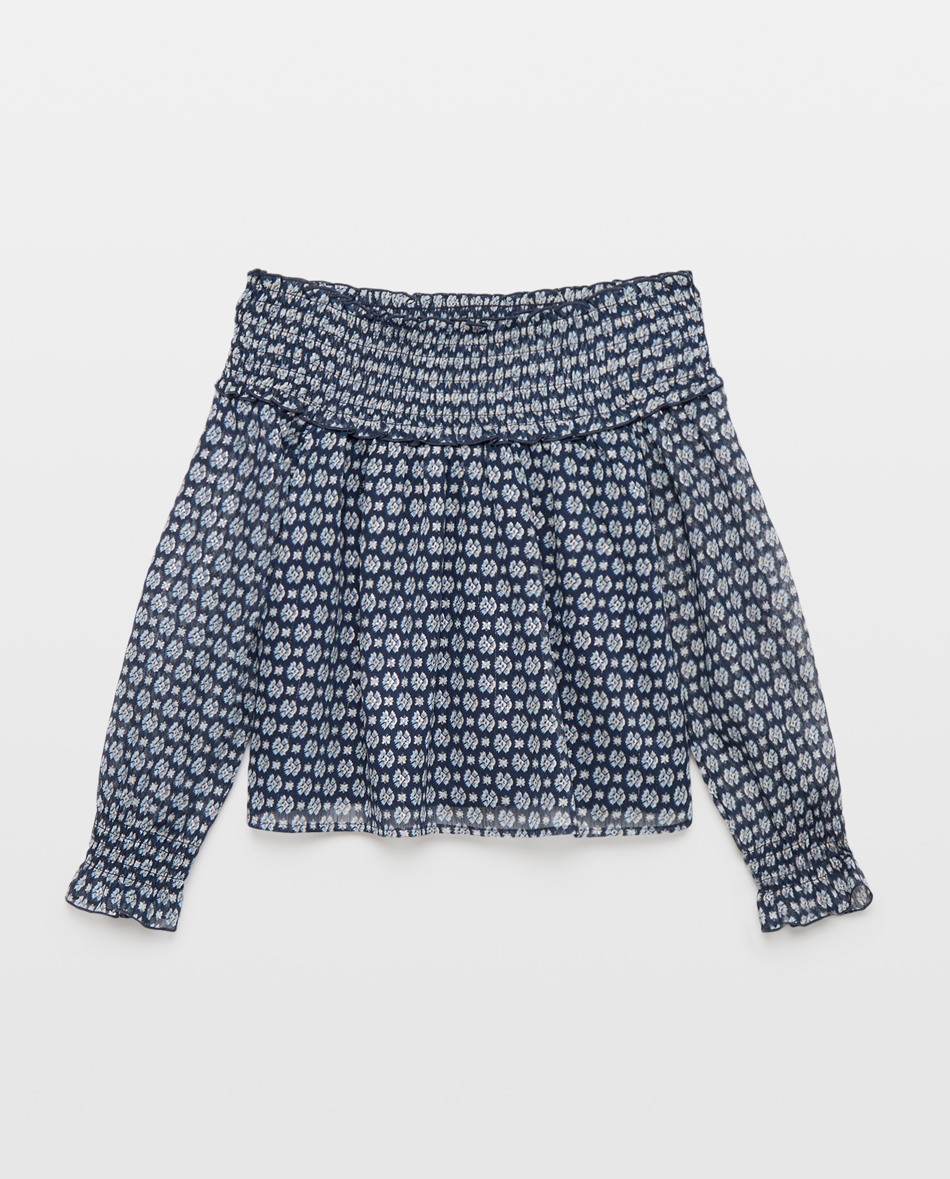 Blusa manga larga palabla de honor con estampado plata de niña - Coconut El Corte Inglés - Azul Azul-4