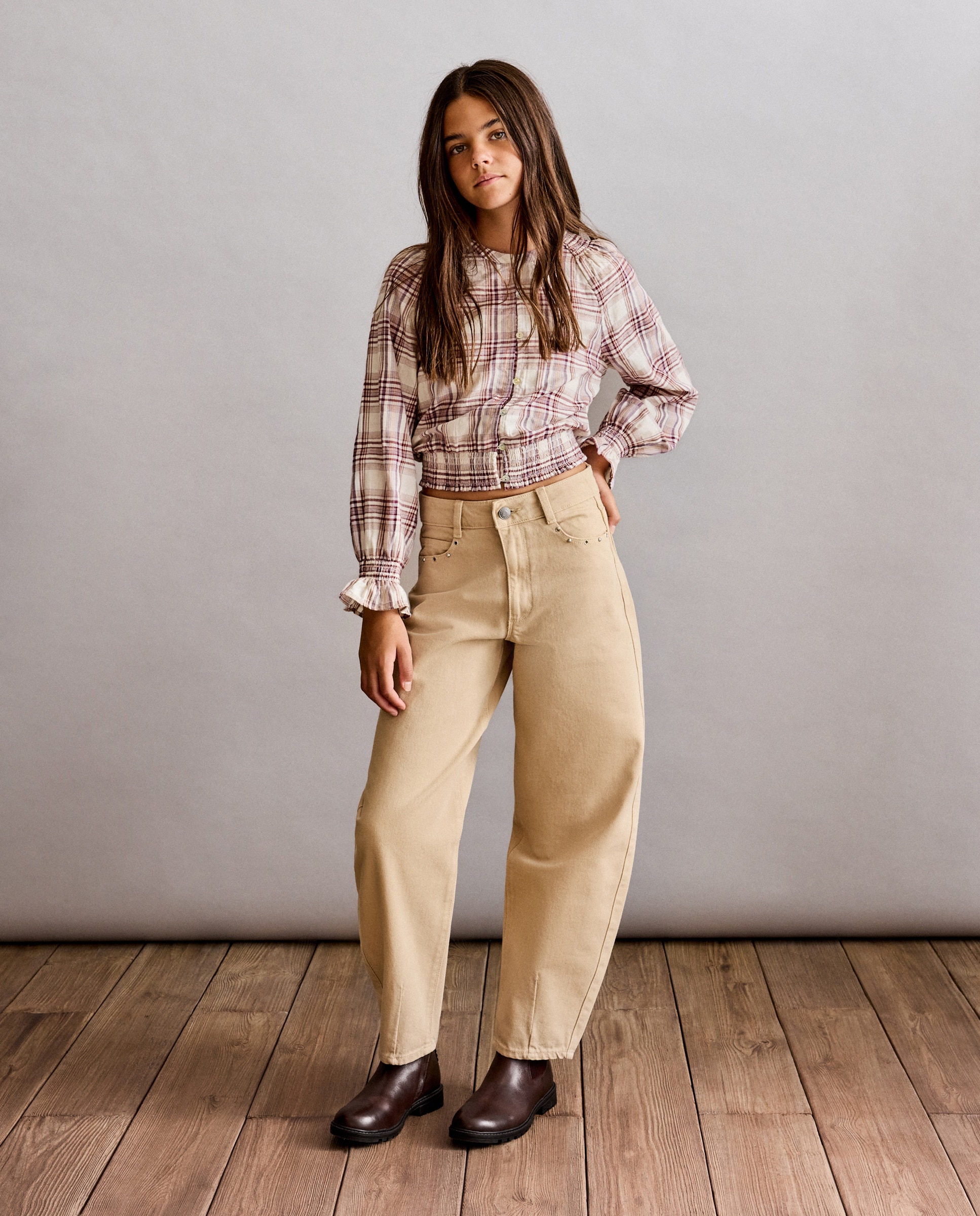 Blusa de niña con smock en bajo y hombros - Coconut El Corte Inglés - Rojo Rojo-2