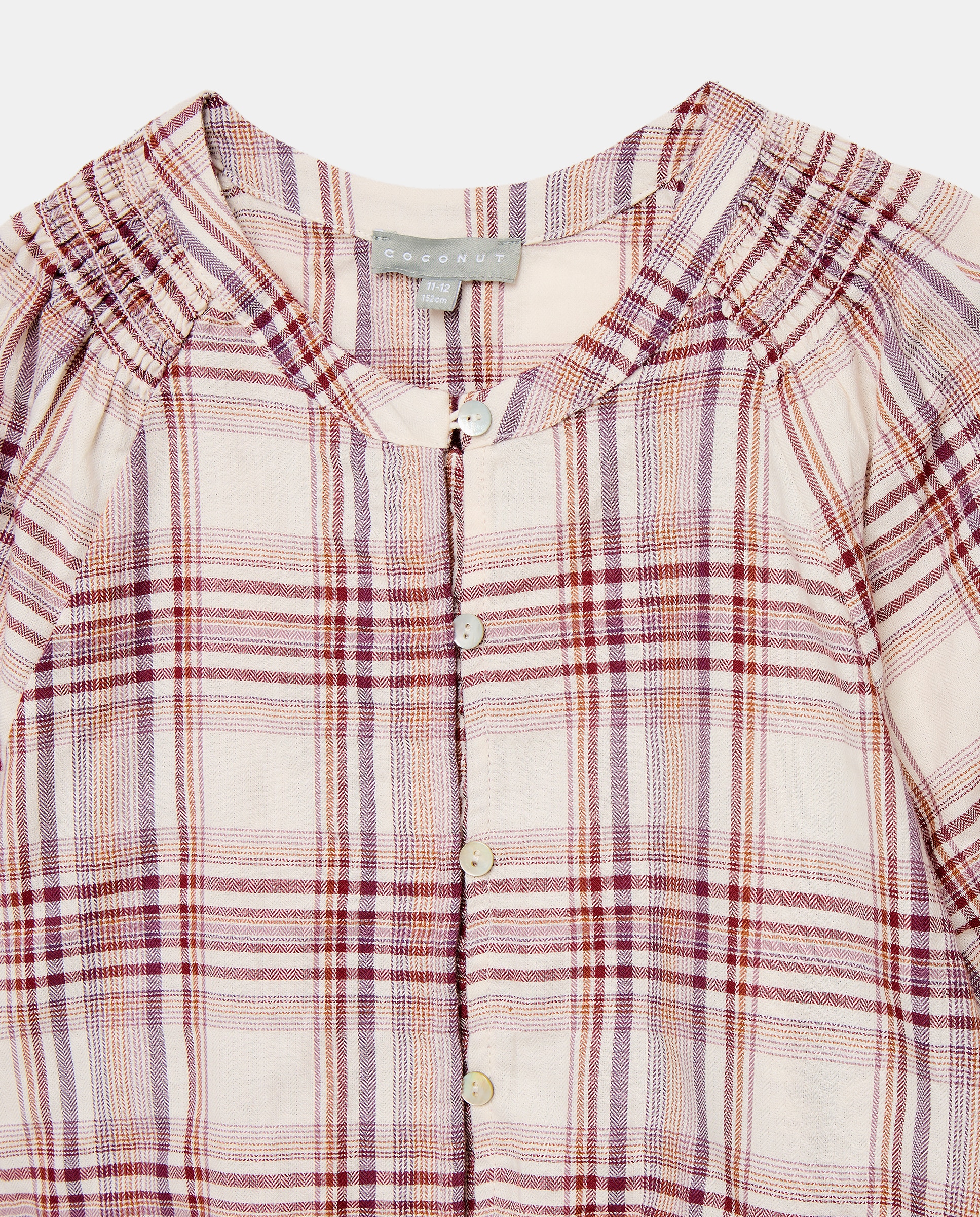 Blusa com Smock na Parte Inferior e Ombros Vermelho-2