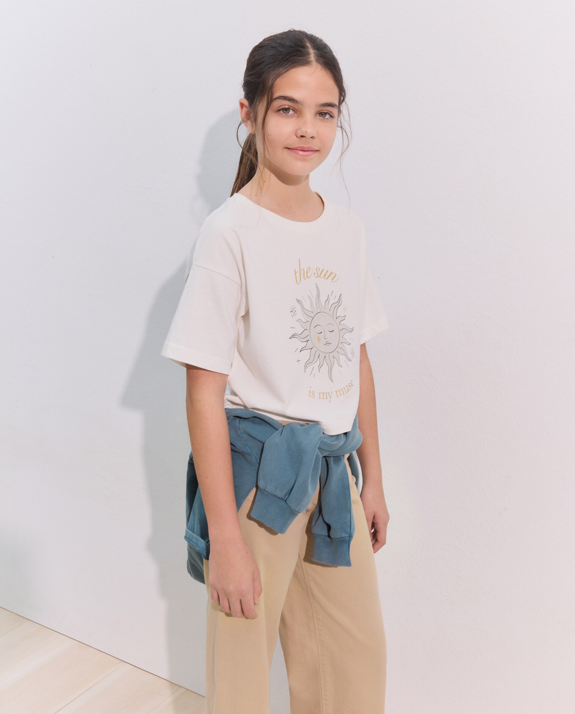 T-shirt Cropped sem Mangas e com Fantasia Coconut El Corte Inglés Branco-marfim-2