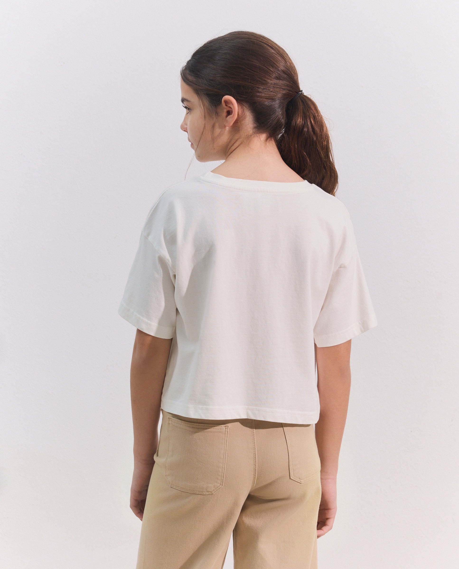 T-shirt Cropped sem Mangas e com Fantasia Coconut El Corte Inglés Branco-marfim-3