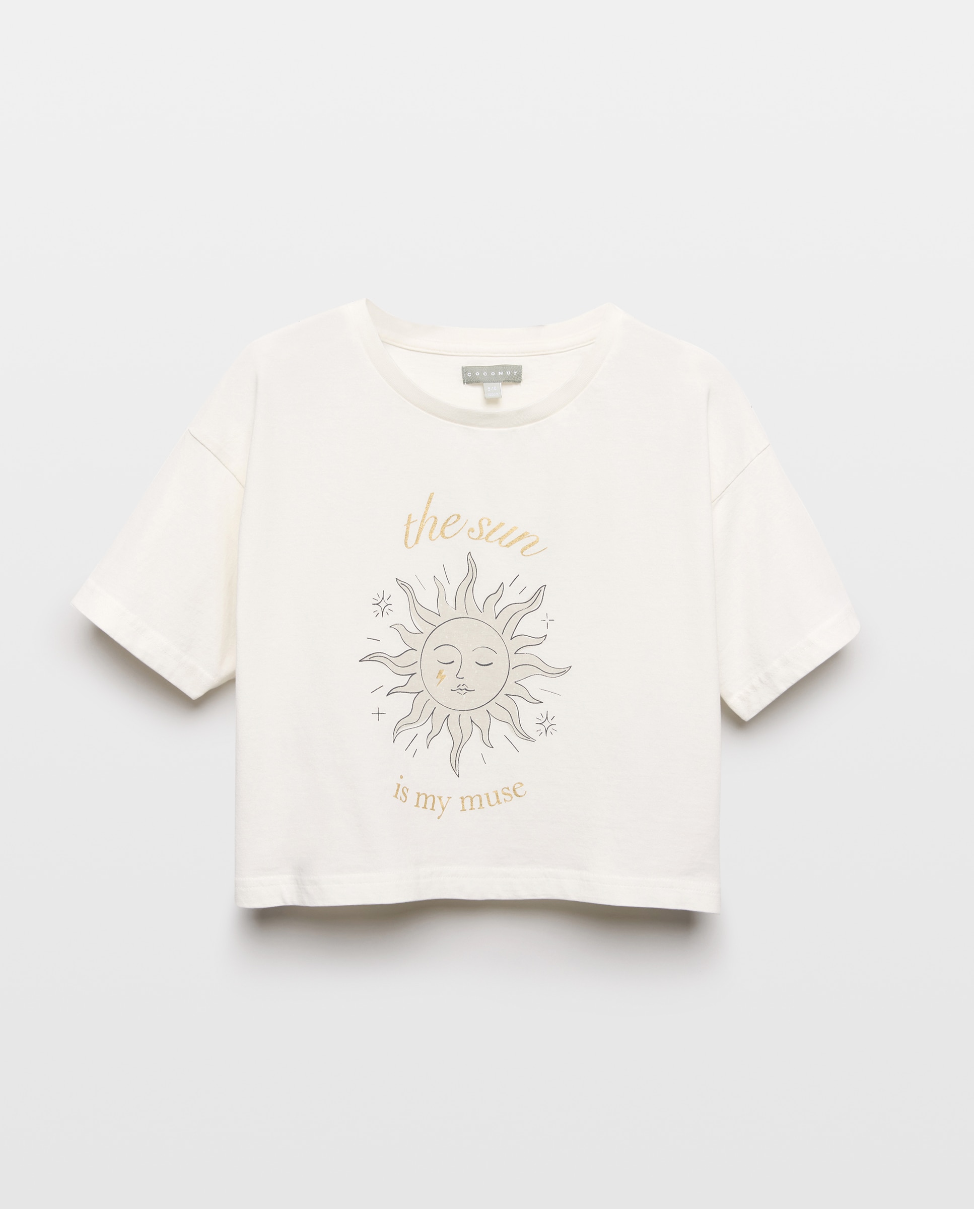 T-shirt Cropped sem Mangas e com Fantasia Coconut El Corte Inglés Branco-marfim-5
