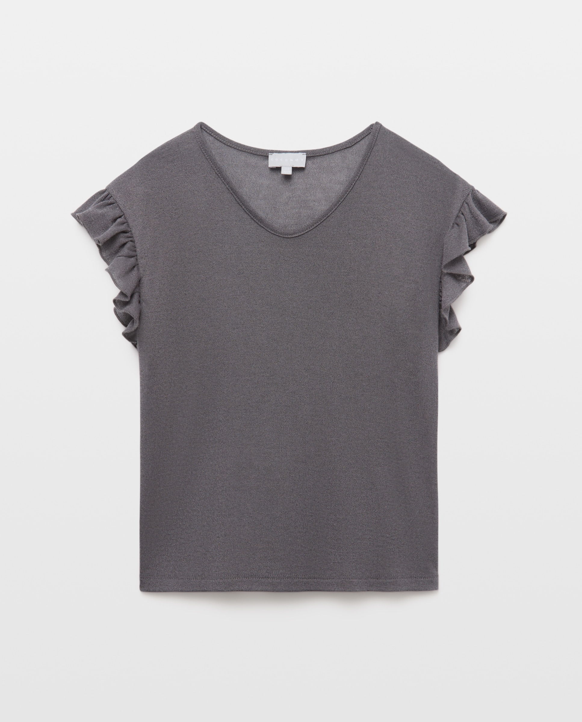T-shirt Cropped com Folho de Fio Metalizado 830 Antracite-4