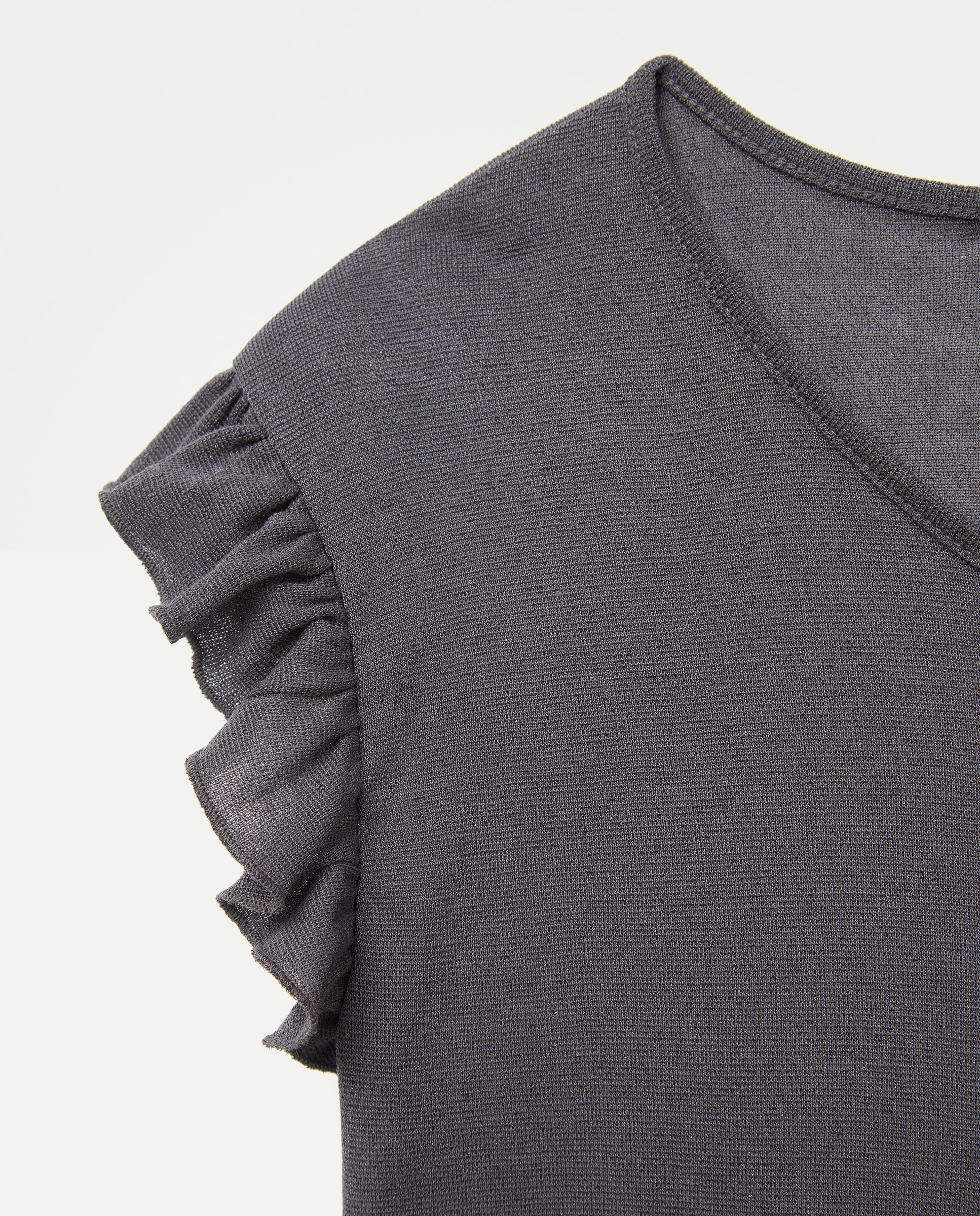 T-shirt Cropped com Folho de Fio Metalizado 830 Antracite-5