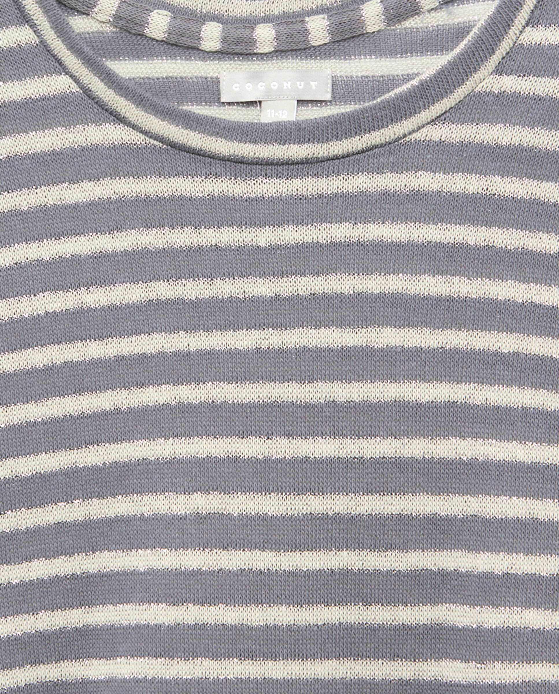 Camiseta mana corta cut out en hombro y rayas lurex de niña - Coconut El Corte Inglés - Negro Negro-2