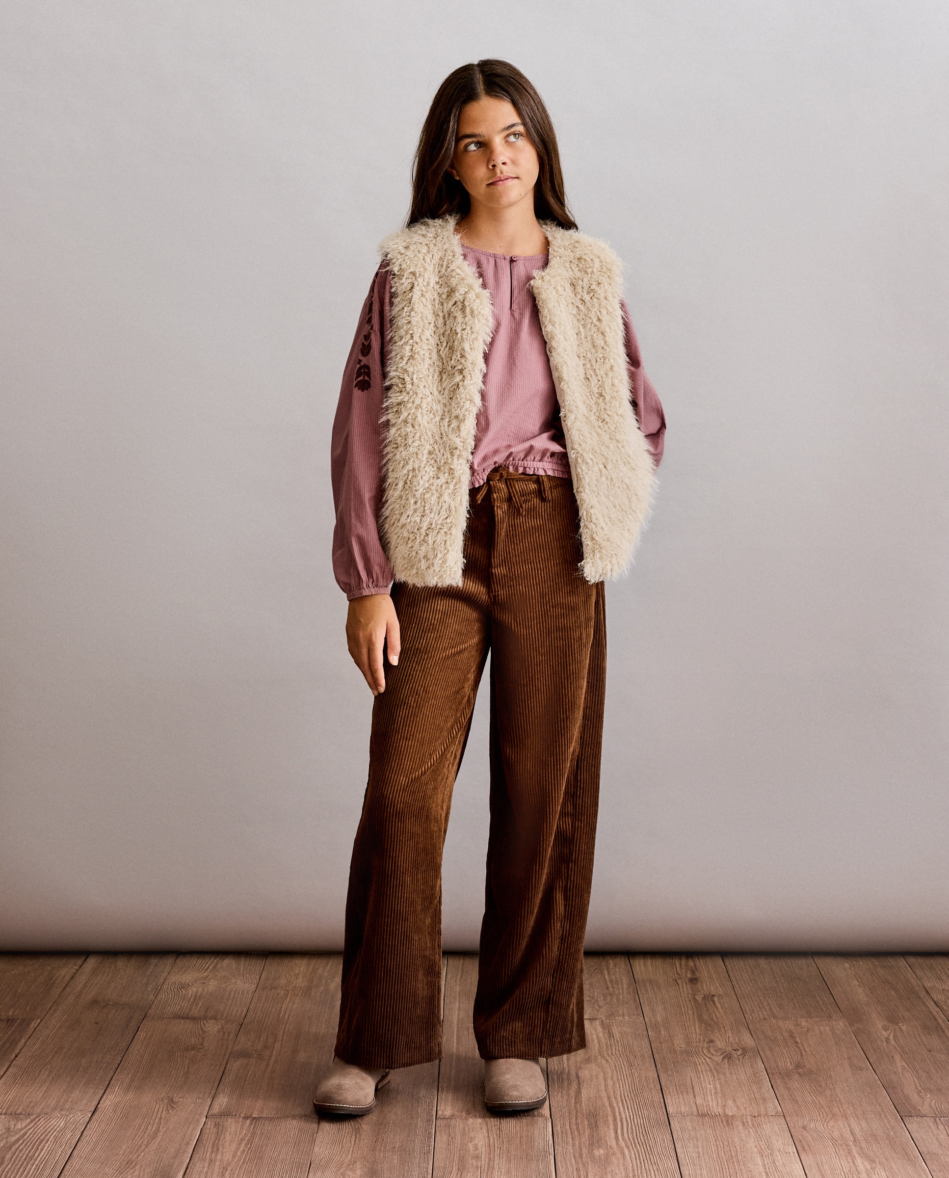Pantalón jogger de pana gruesa fluída de niña - Coconut El Corte Inglés - Marrón Marrón-1