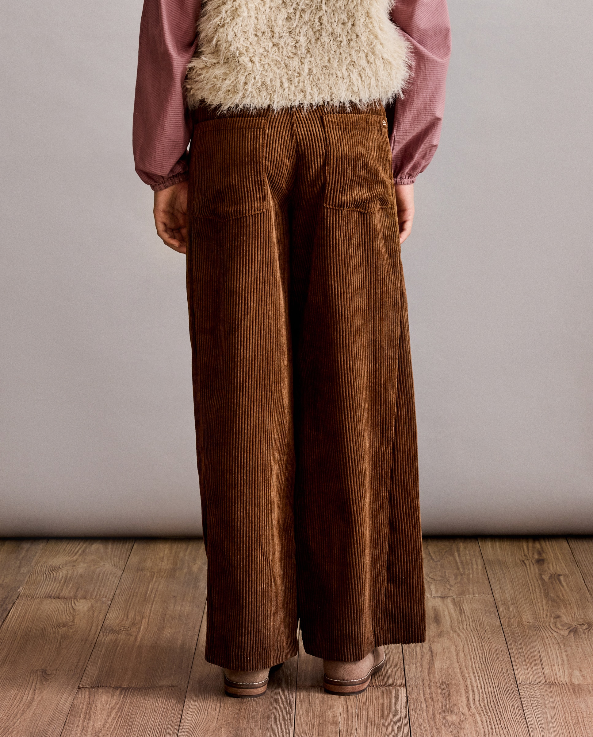 Pantalón jogger de pana gruesa fluída de niña - Coconut El Corte Inglés - Marrón Marrón-3