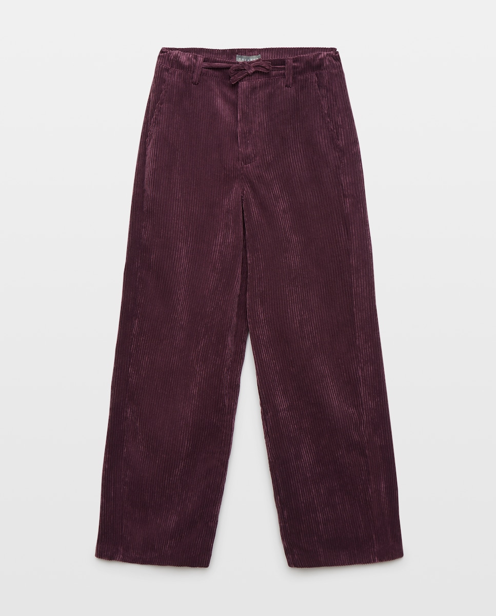 Imagen 0 de Pantalón jogger de pana gruesa fluída de niña 291 Berenjena