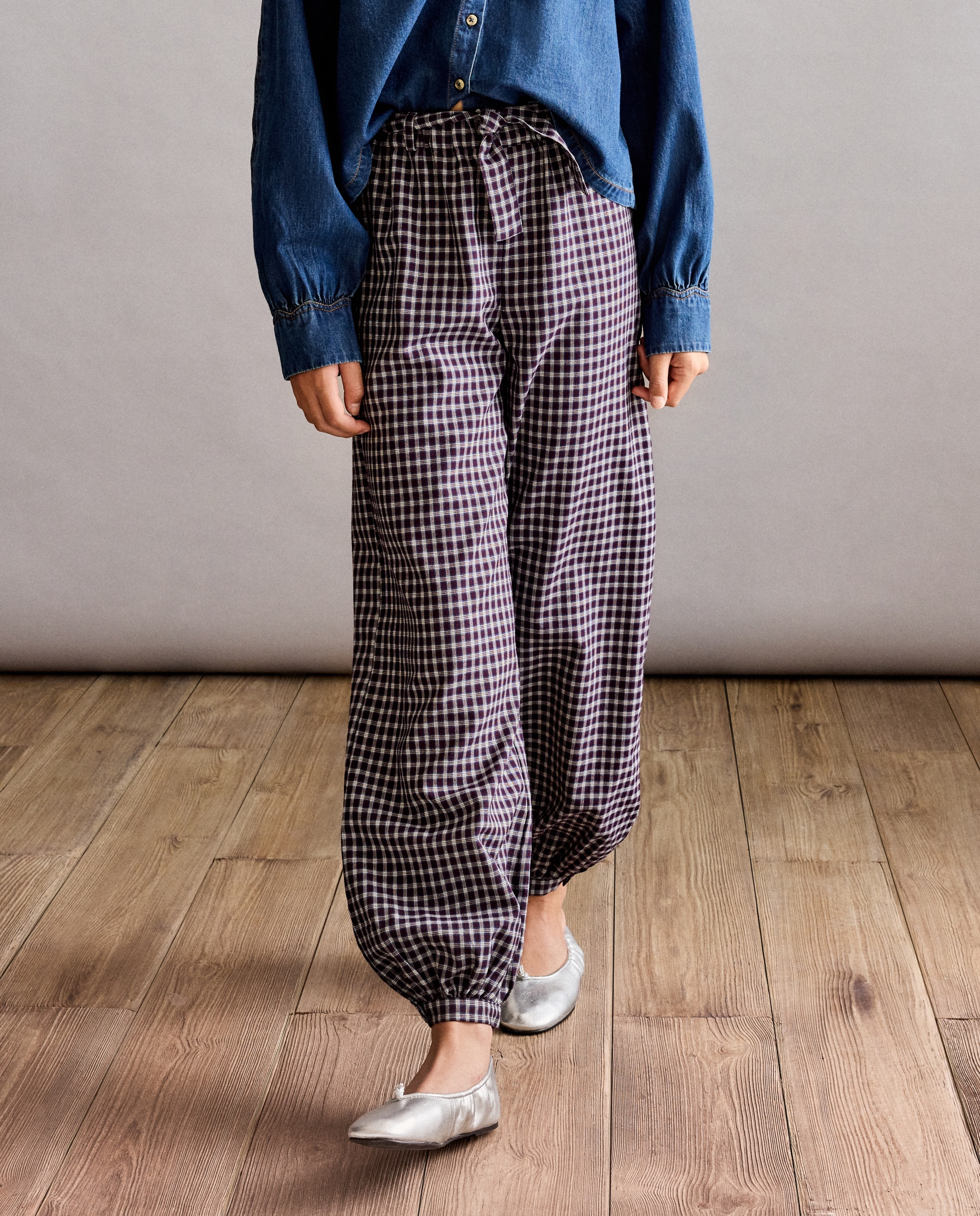 Pantalón estilo bombacho con cuadro pequeño de niña - Coconut El Corte Inglés - Rojo Rojo-2