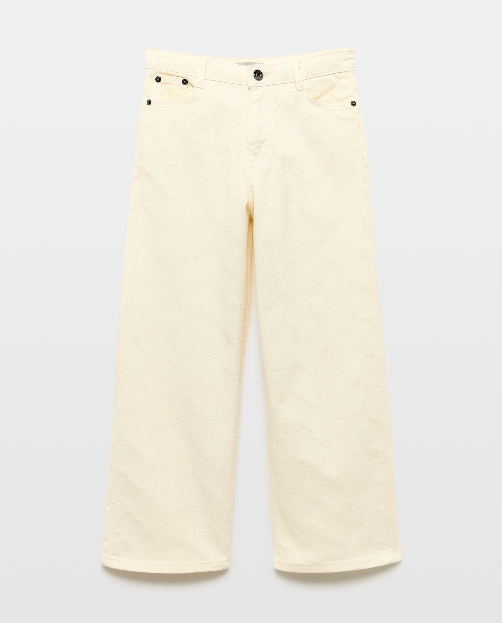 Jeans em Tecido Rasgado e Desfiado 120 Cru-5