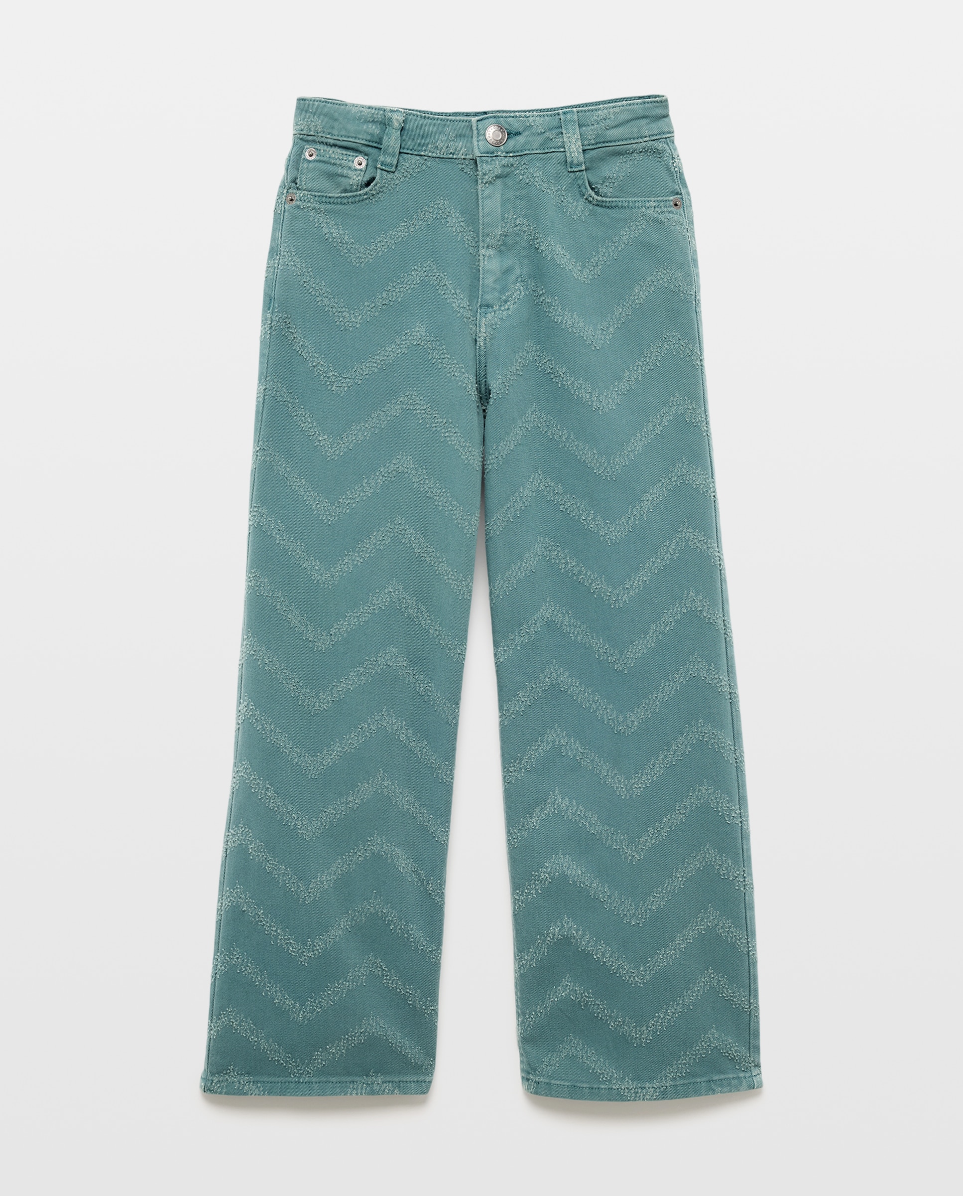 Jeans em Tecido Rasgado e Desfiado 530 Verde Escuro-5