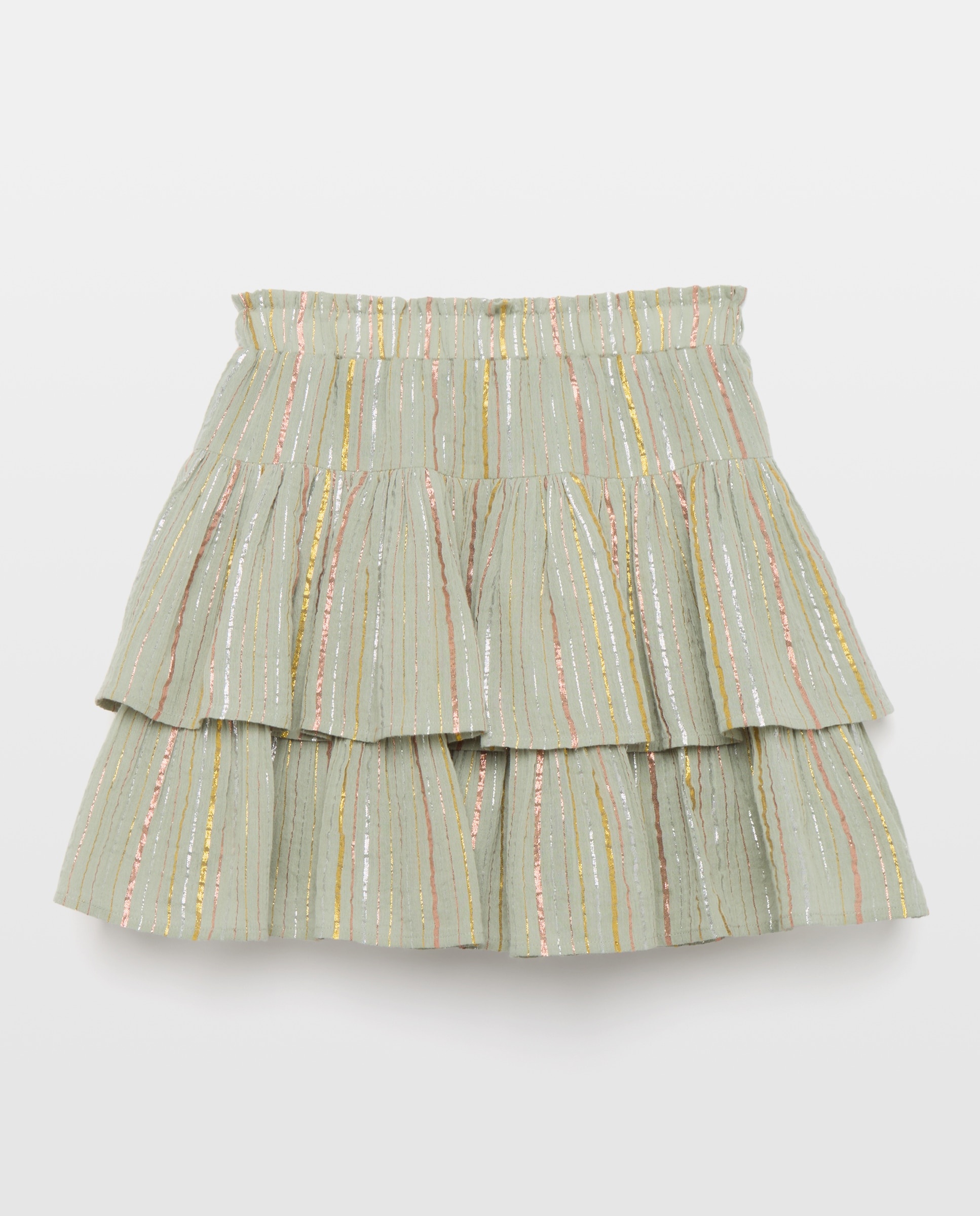 Falda tejido rayas lurex arrugado de niña - Coconut El Corte Inglés - Verde Verde-4