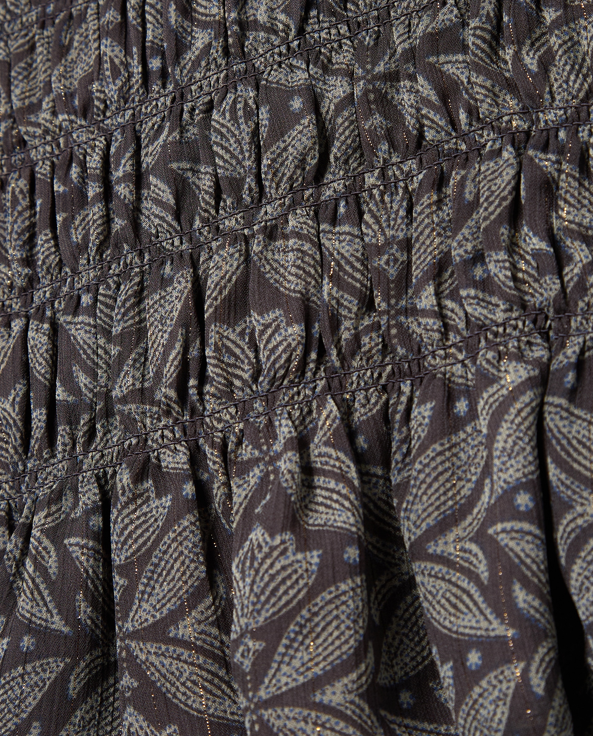 Saia com Elásticos e Estampado Floral Coconut El Corte Inglés Preto-2