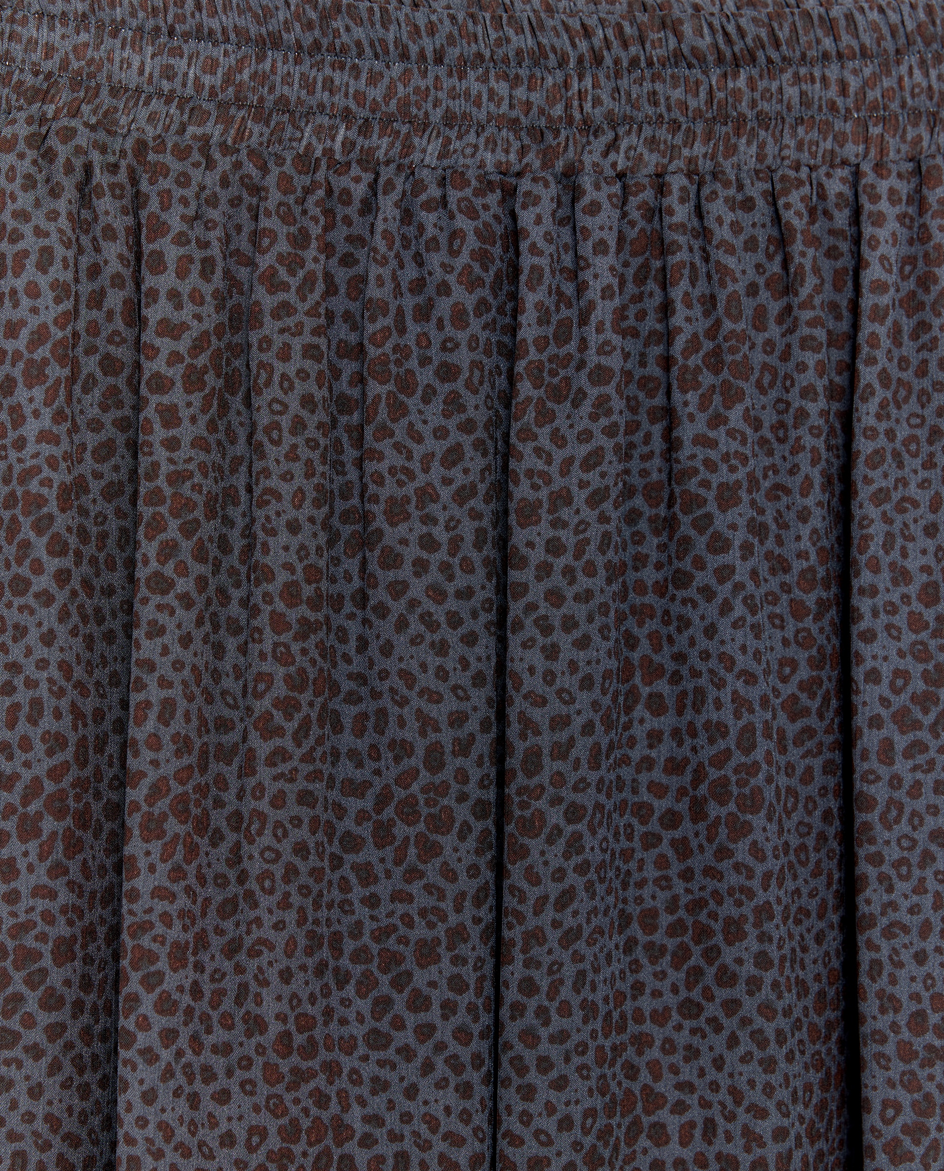 Saia Comprida Fluída com Animal Print de Leopardo Azul-2