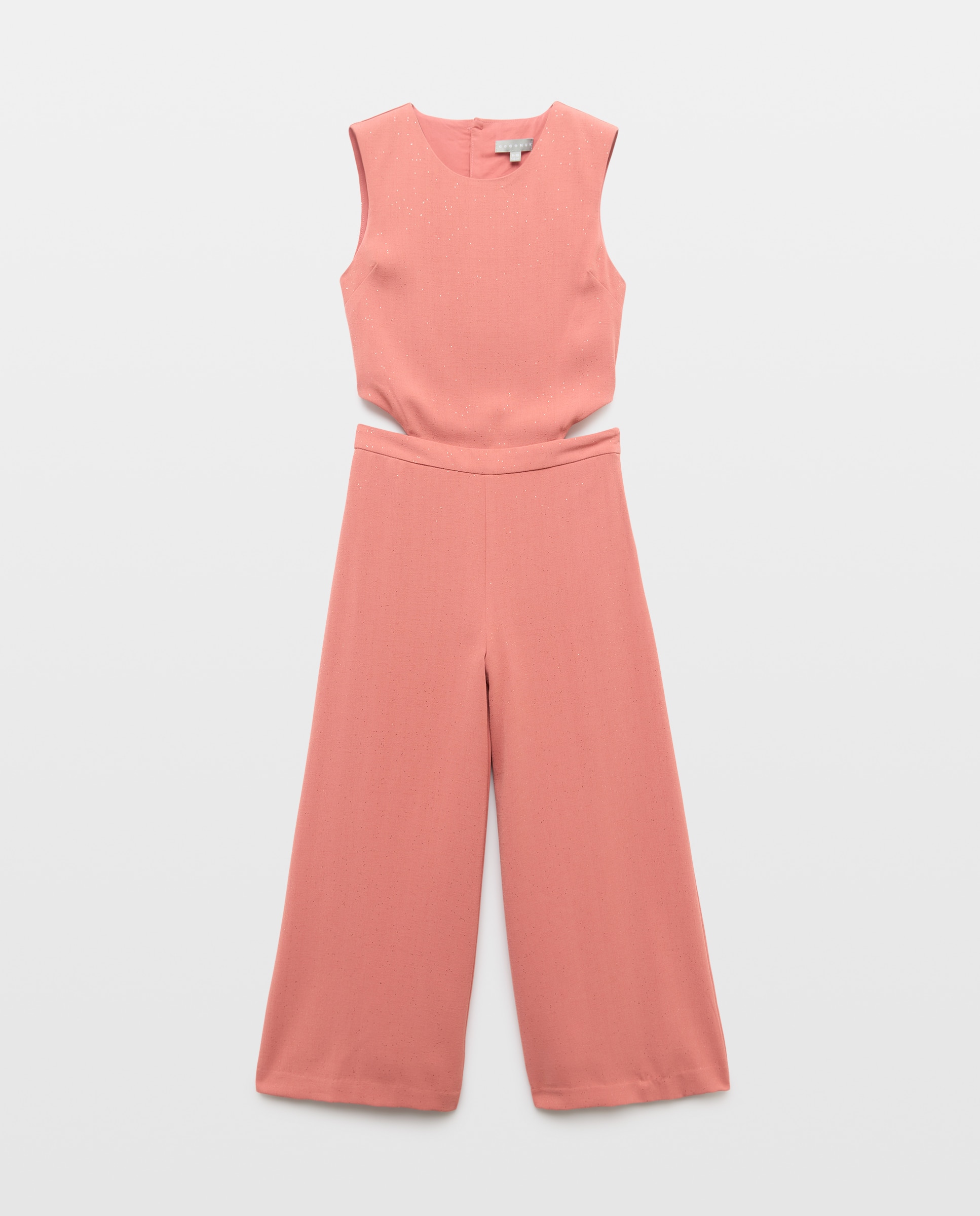 Macacão de Cerimónia em Crepe com Brilho e Pregas 770 Terracota-5