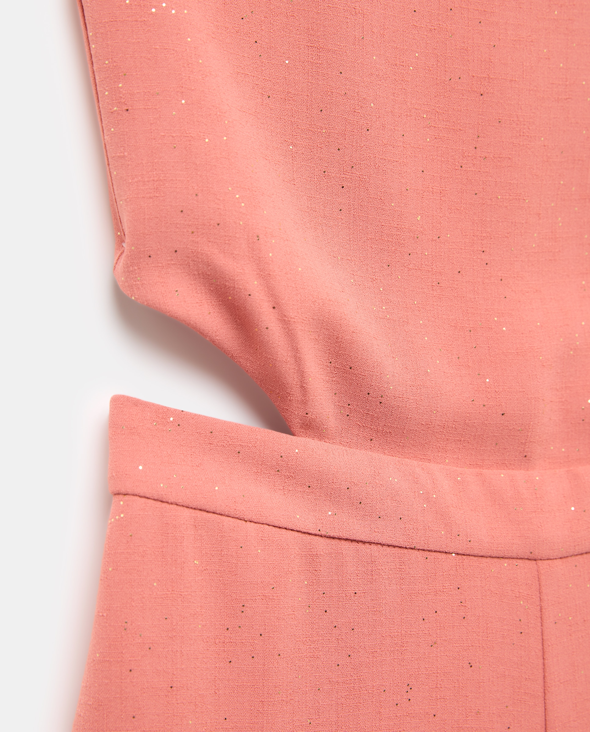 Macacão de Cerimónia em Crepe com Brilho e Pregas 770 Terracota-6