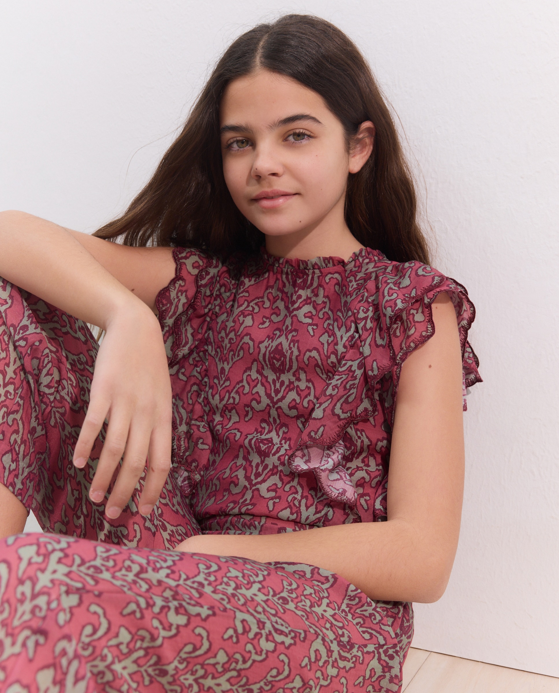 Macacão com Folhos e Estampado Coconut El Corte Inglés Vermelho-2