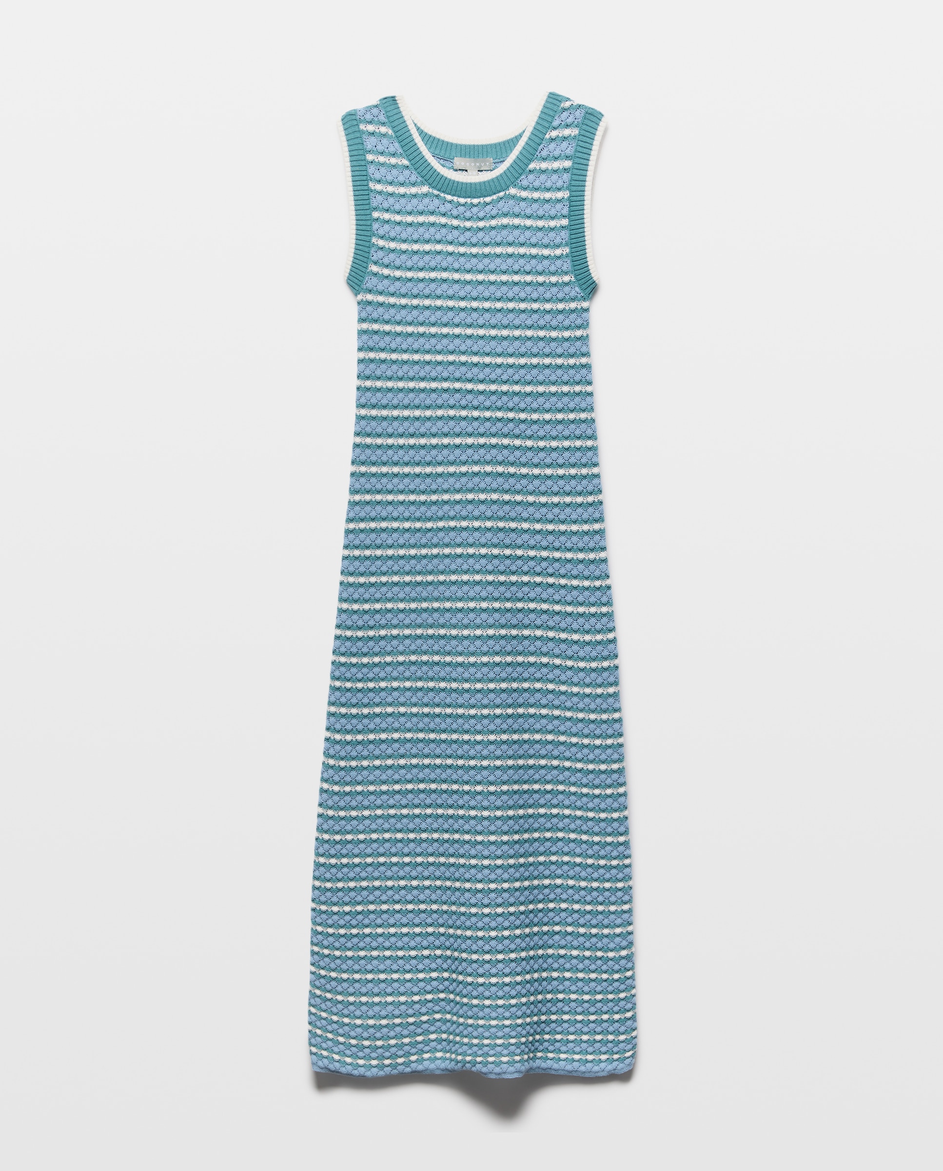 Imagem 0 de Vestido Comprido de Malha Bicolor sem Mangas