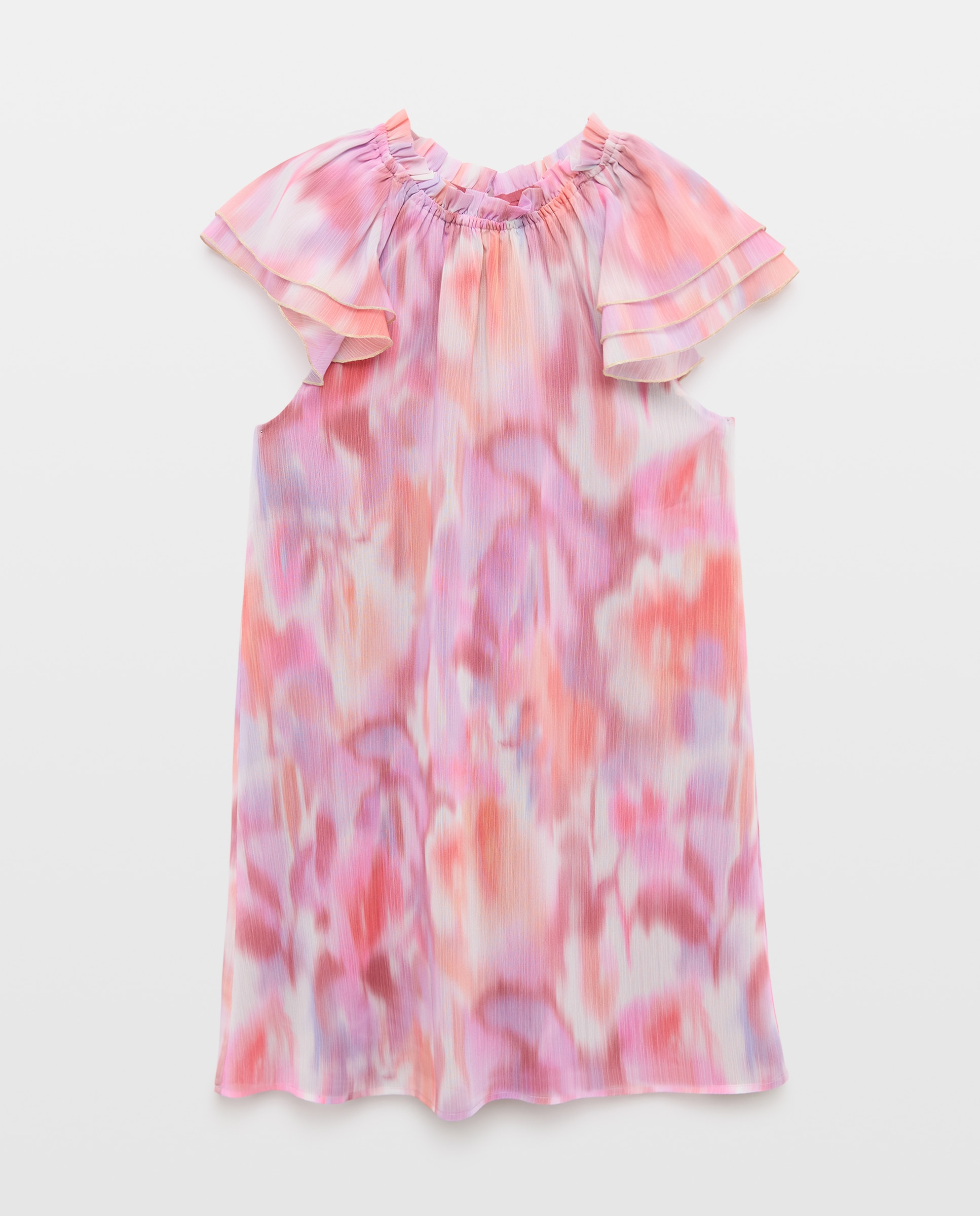Vestido de Cerimónia com Manga Curta Rosa-5