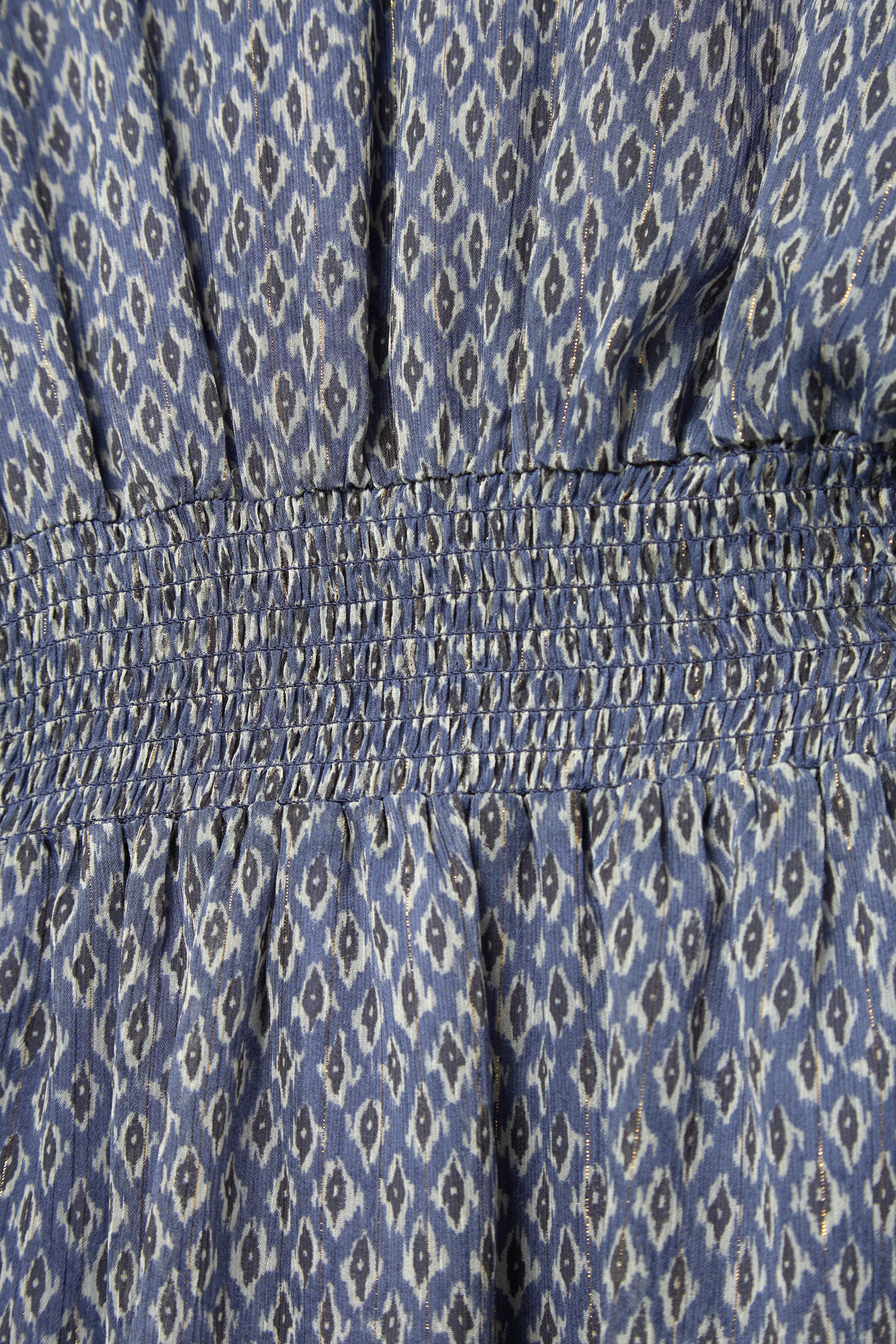 Vestido Cut Out com Manga Comprida e Estampado Coconut El Corte Inglés Azul-2