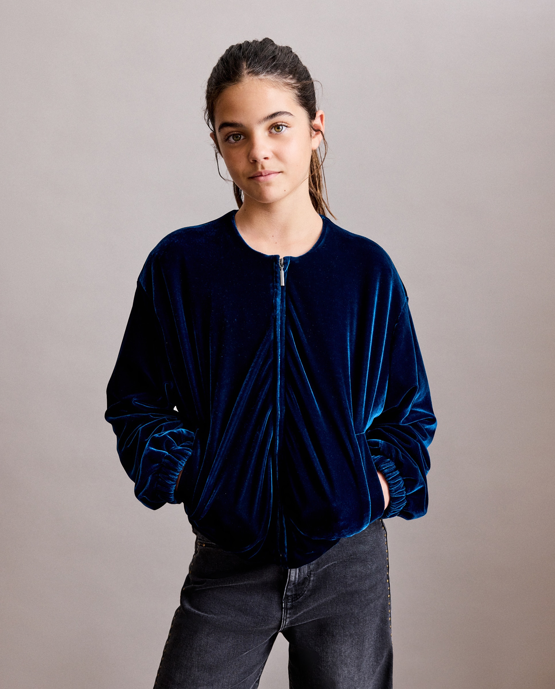 Cazadora estilo bomber terciopelo de niña - Coconut El Corte Inglés - Añil Añil-2