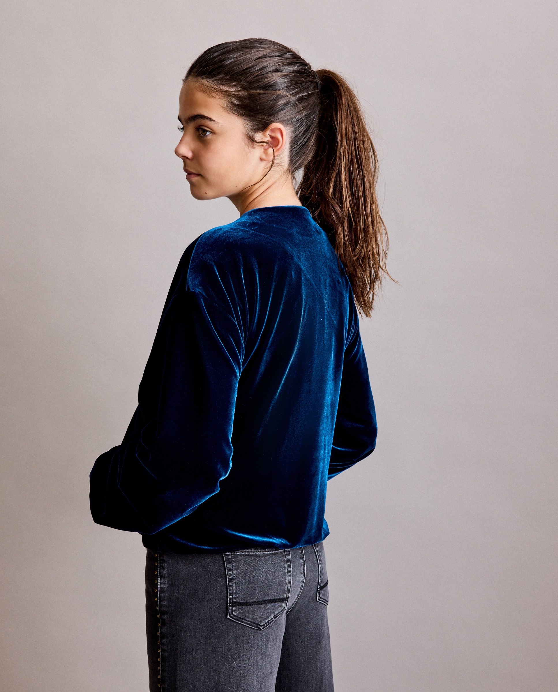 Cazadora estilo bomber terciopelo de niña - Coconut El Corte Inglés - Añil Añil-3