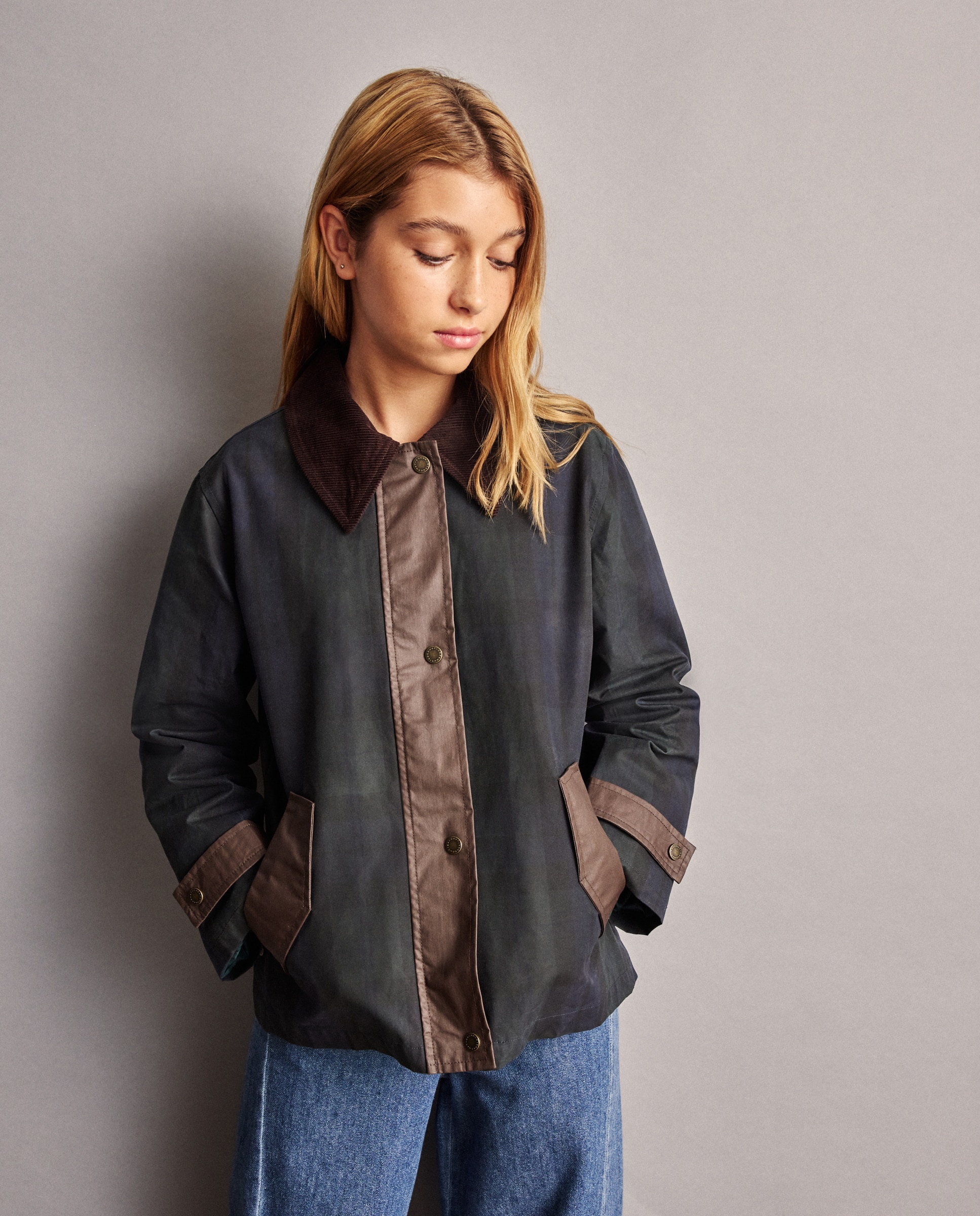 Parka Resinada Curta aos Quadrados Coconut El Corte Inglés Verde-2