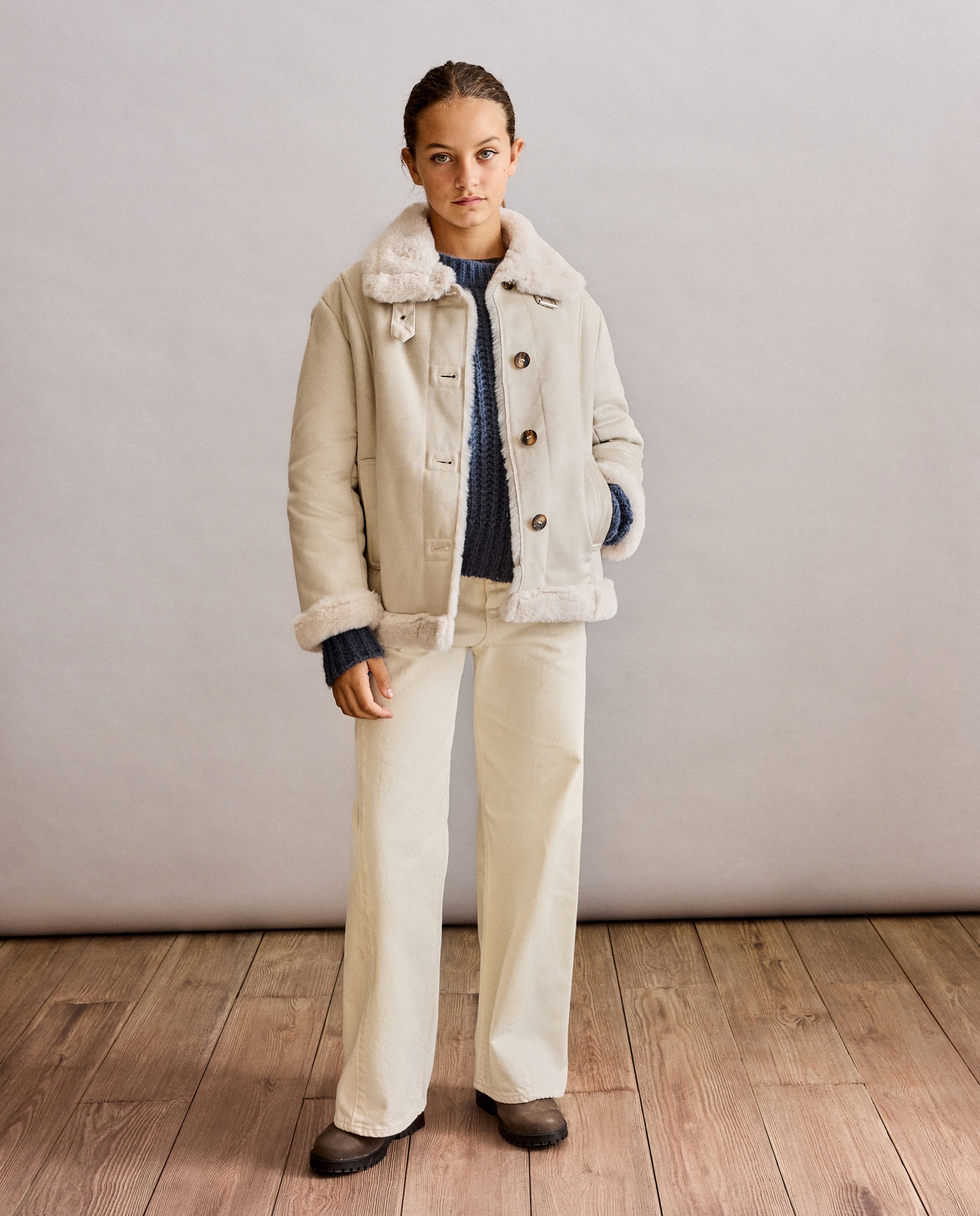 Parka con doble faz de niña - Coconut El Corte Inglés - 120 Crudo 120 Crudo-1