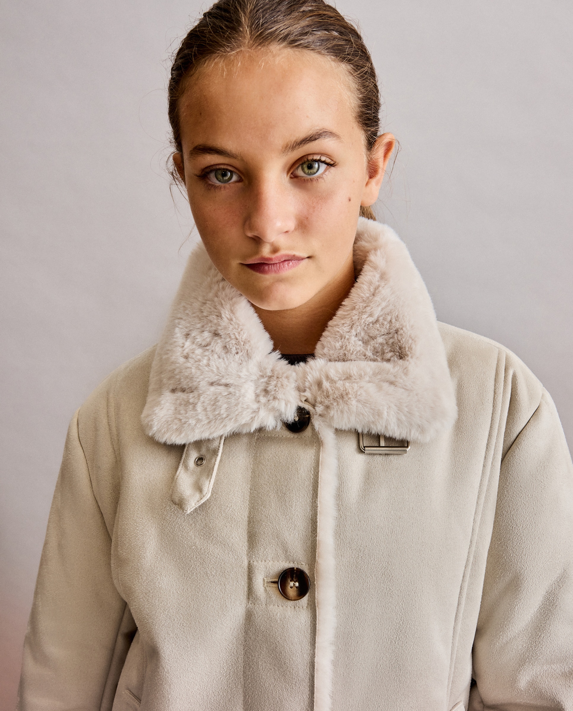 Parka con doble faz de niña - Coconut El Corte Inglés - 120 Crudo 120 Crudo-2
