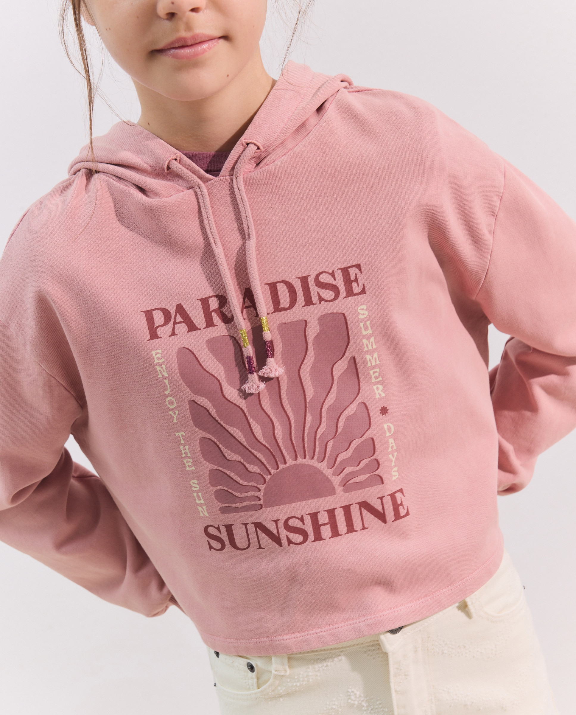 Imagem 0 de Sweatshirt Cropped com Capuz e Fantasia