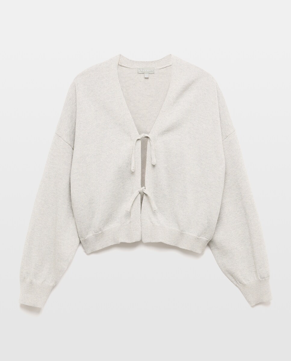 Casaco de Tricot com Laços Esmeralda-5