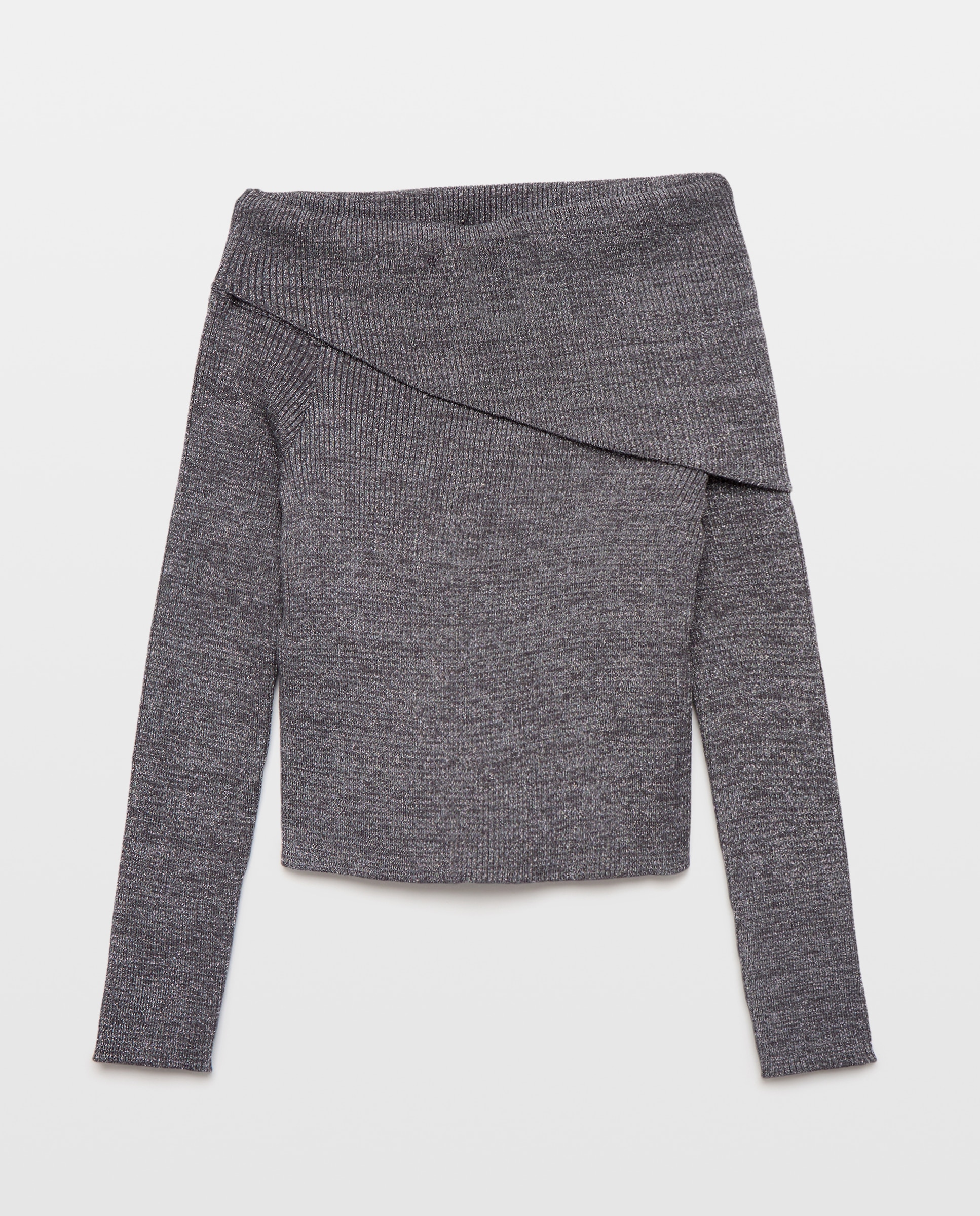 Jersey de canalé asimétrico lurex de niña - Coconut El Corte Inglés - 830 Antracita 830 Antracita-1
