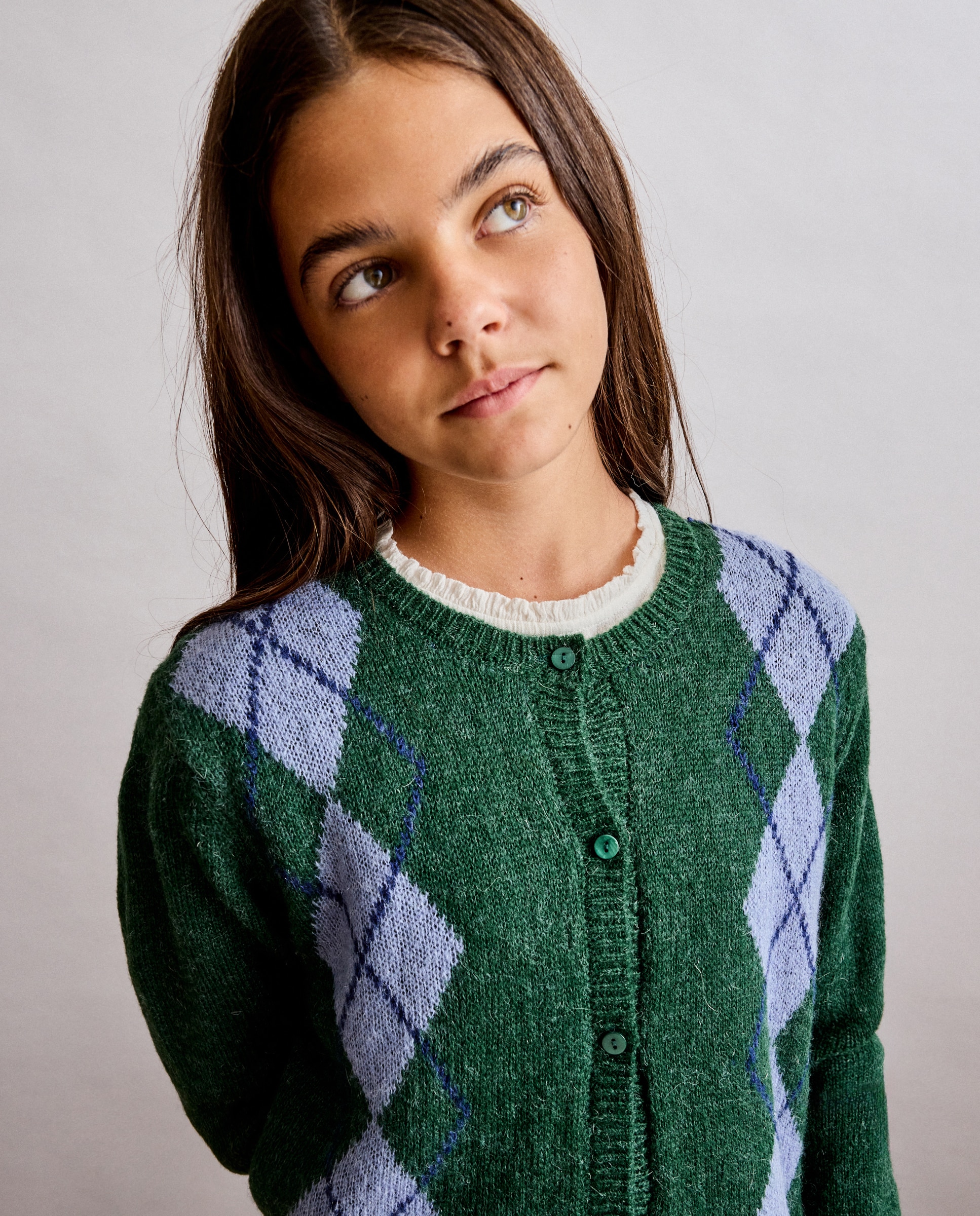 Chaqueta con rombos de niña - Coconut El Corte Inglés - Verde Verde-2