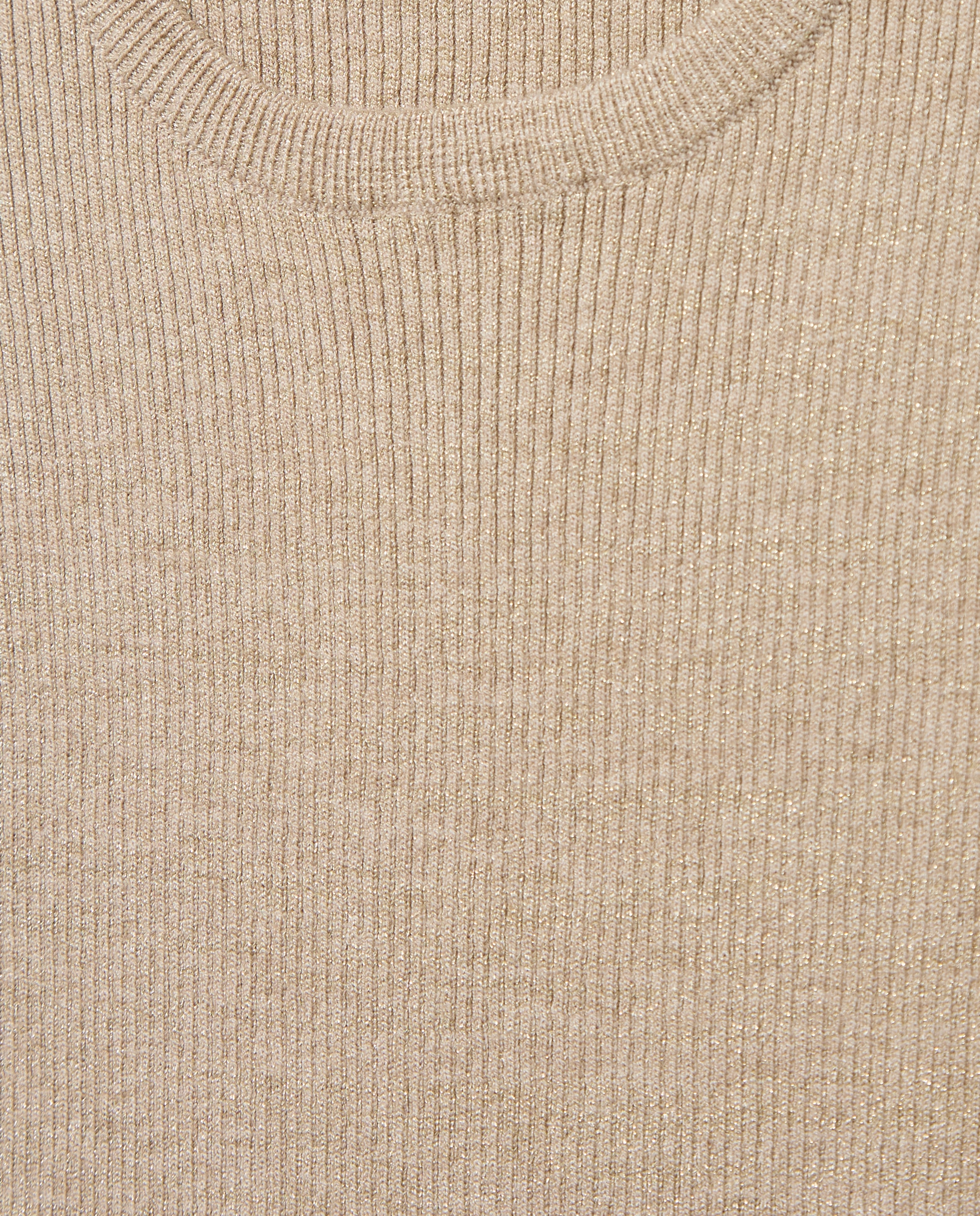 Camisola de Malha Canelada com Cut Out nos Ombros Coconut El Corte Inglés Bege-6