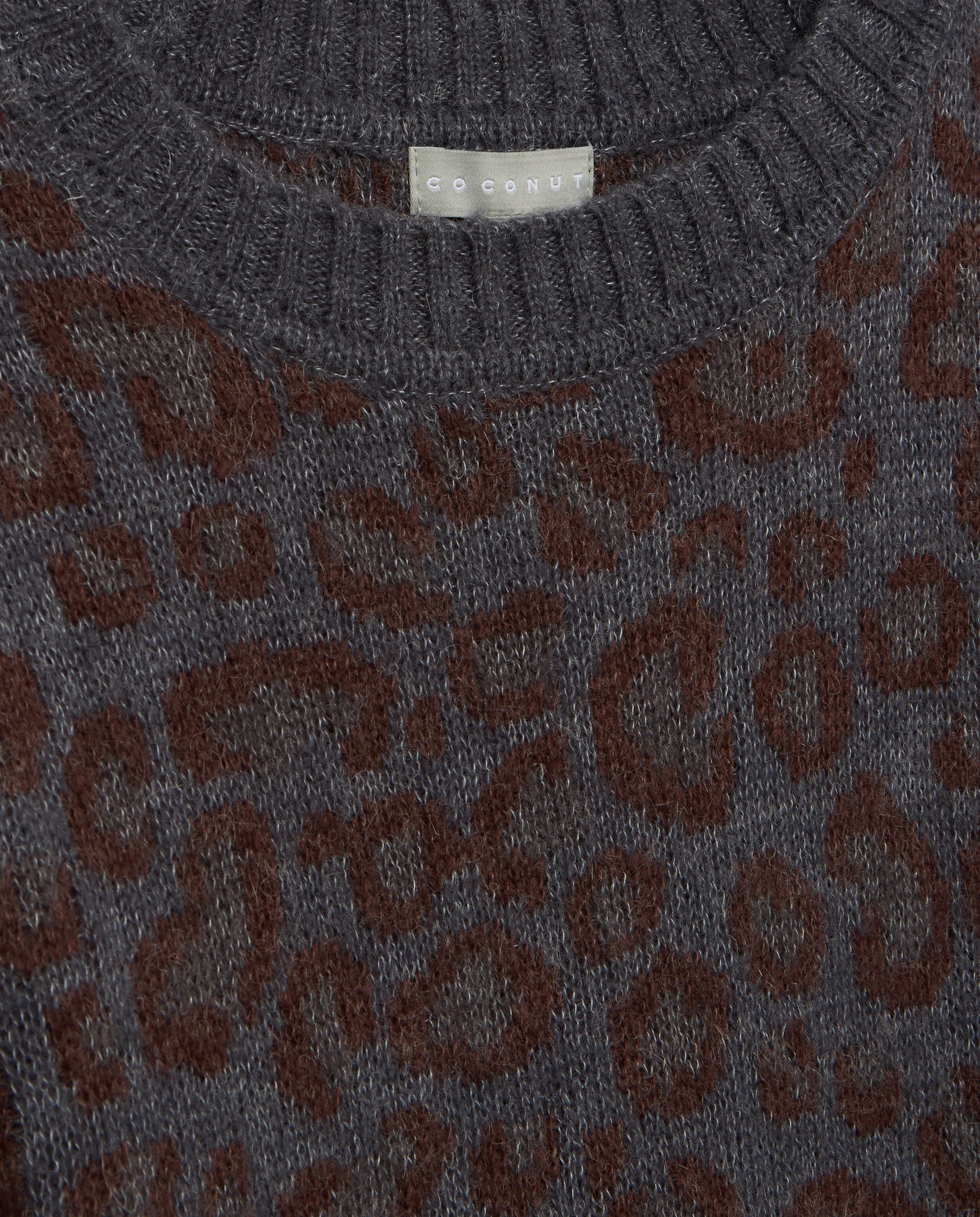 Camisola de malha com animal print Azul-2