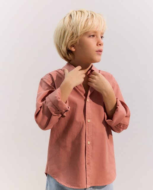 Imagem 0 de Camisa Oxford de Manga Comprida e Colarinho de Camisa