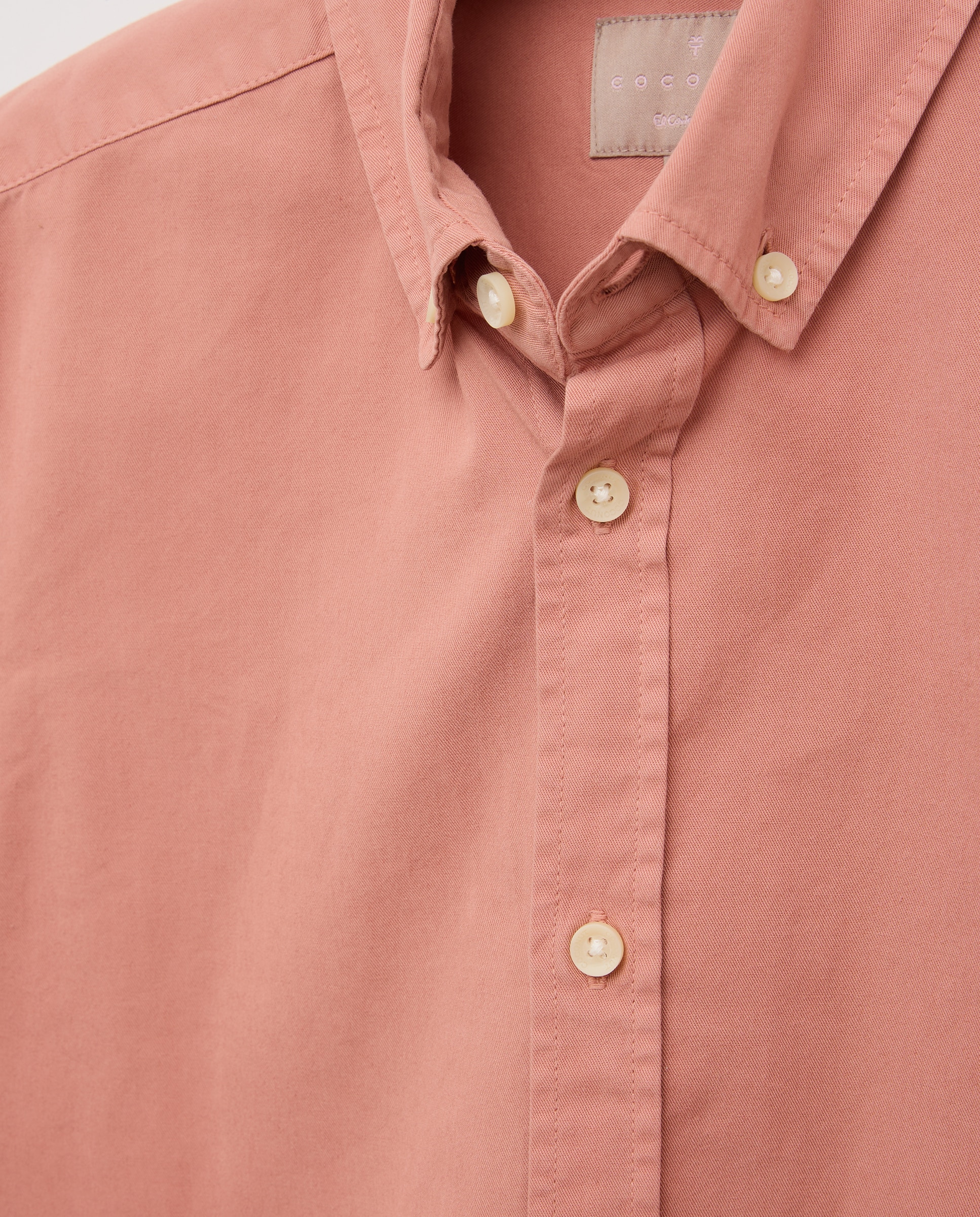 Camisa Oxford de Manga Comprida e Colarinho de Camisa Coconut El Corte Inglés 770 Terracota-5