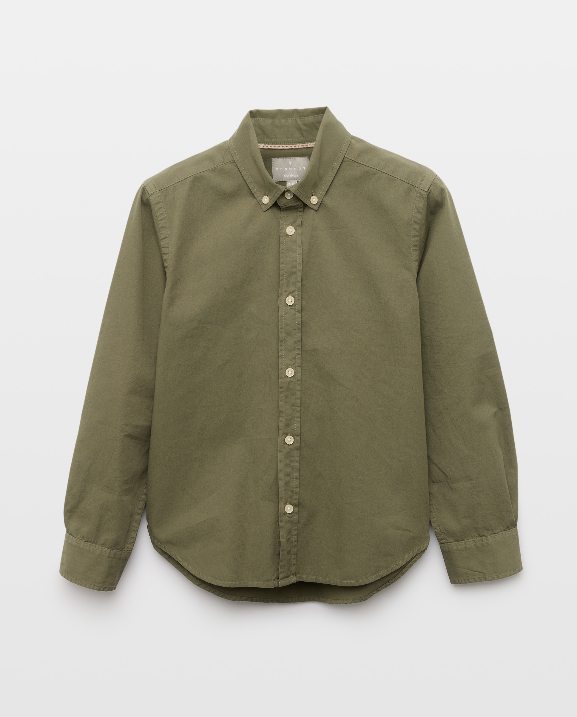 Camisa Oxford de Manga Comprida e Colarinho de Camisa Coconut El Corte Inglés Verde-4