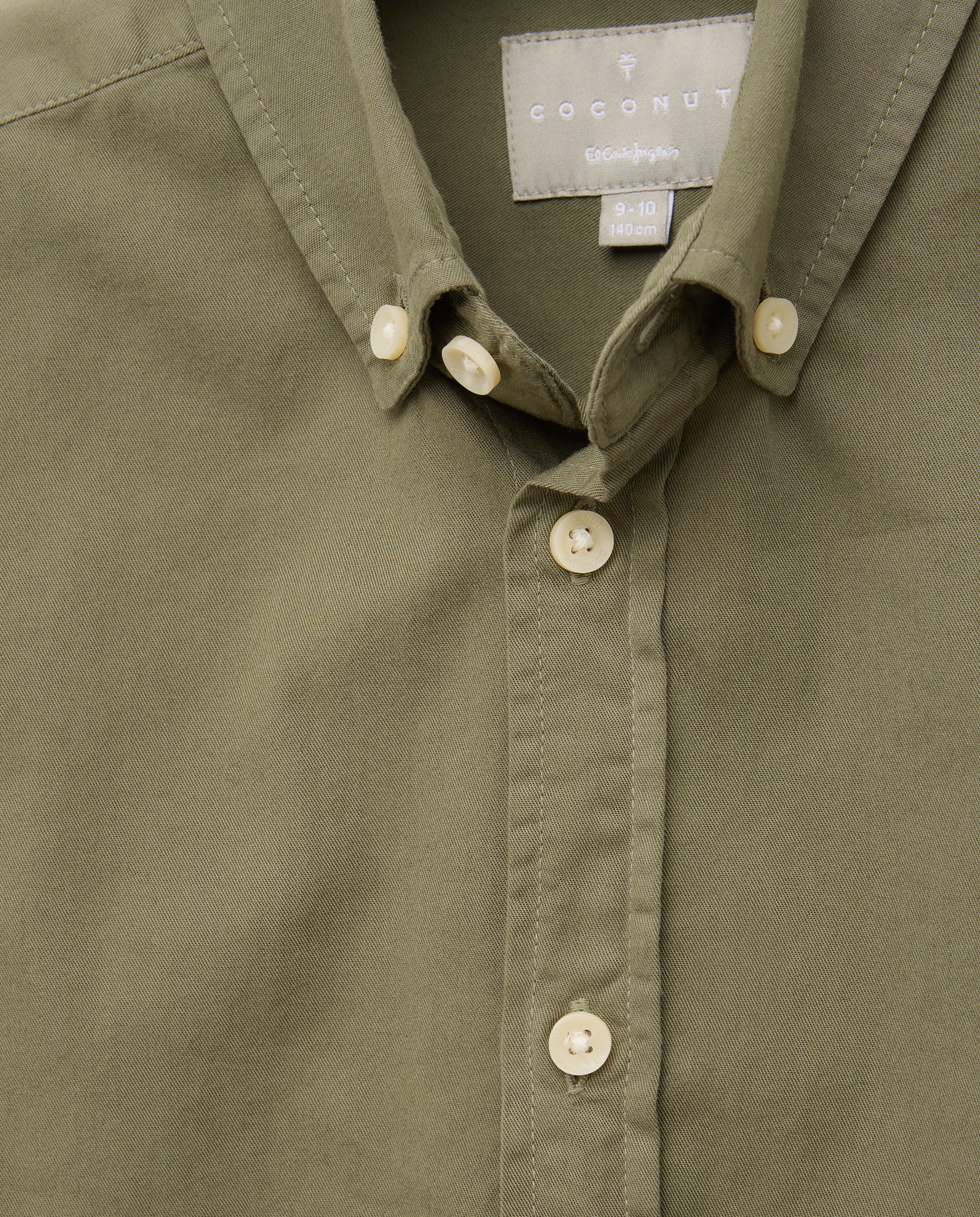 Camisa Oxford de Manga Comprida e Colarinho de Camisa Coconut El Corte Inglés Verde-5