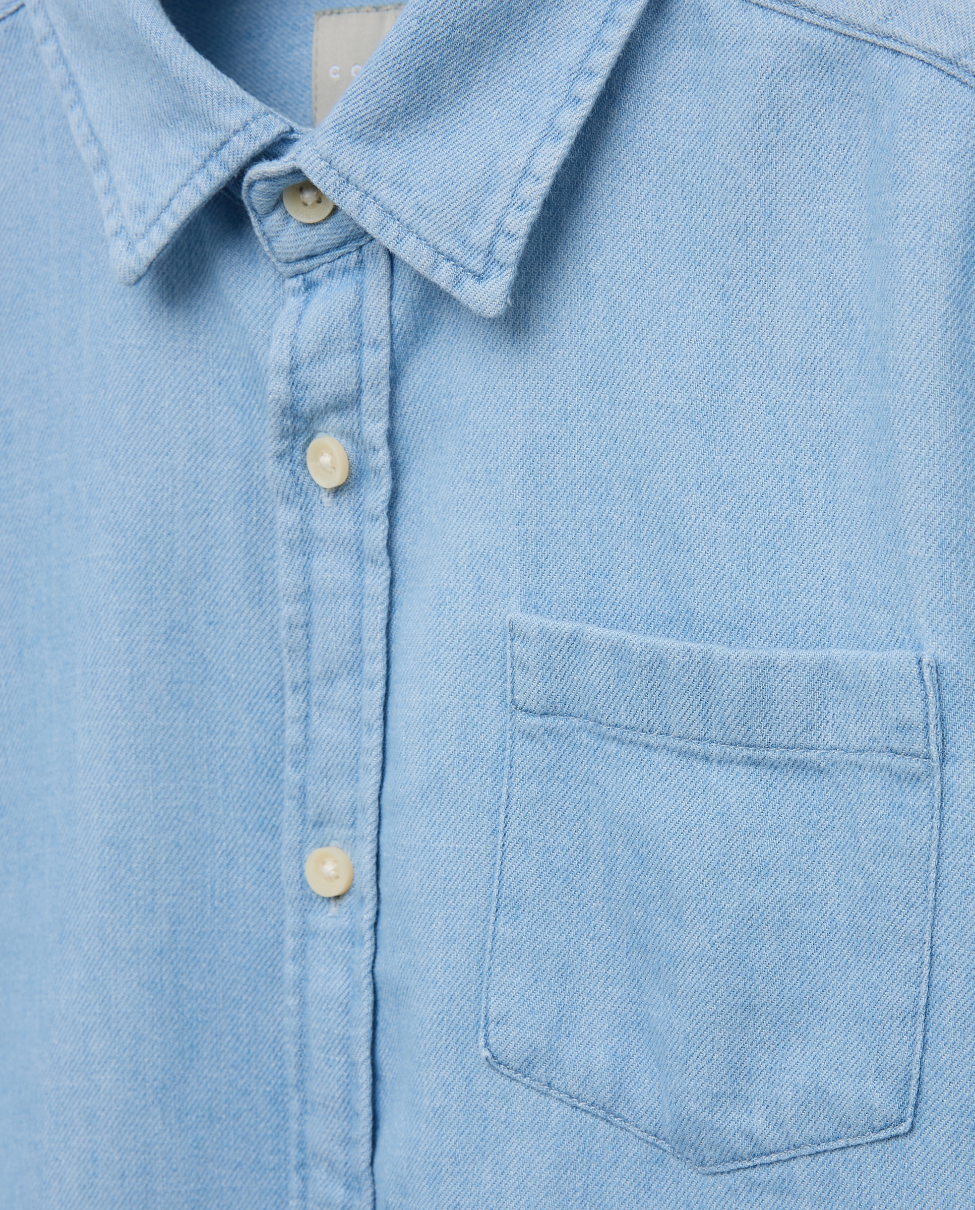 Camisa de Ganga com Manga Comprida, Colarinho de Camisa e Bolso Coconut El Corte Inglés 490 Petróleo-6