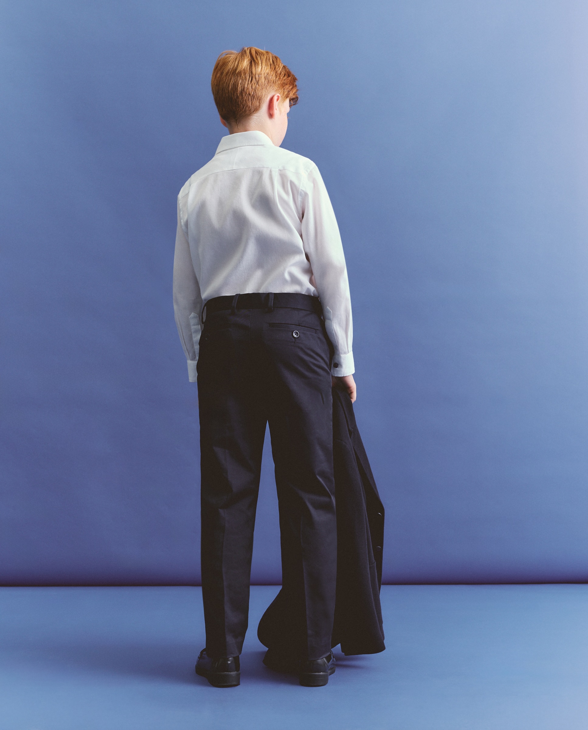 Camisa Clássica de Estrutura Lisa Branco-3